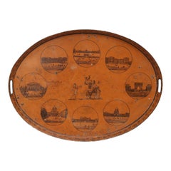Directoire French Golden Ocher Color Tole Tray