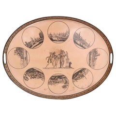 Directoire French Pinkish-Ocher Color Tole Tray