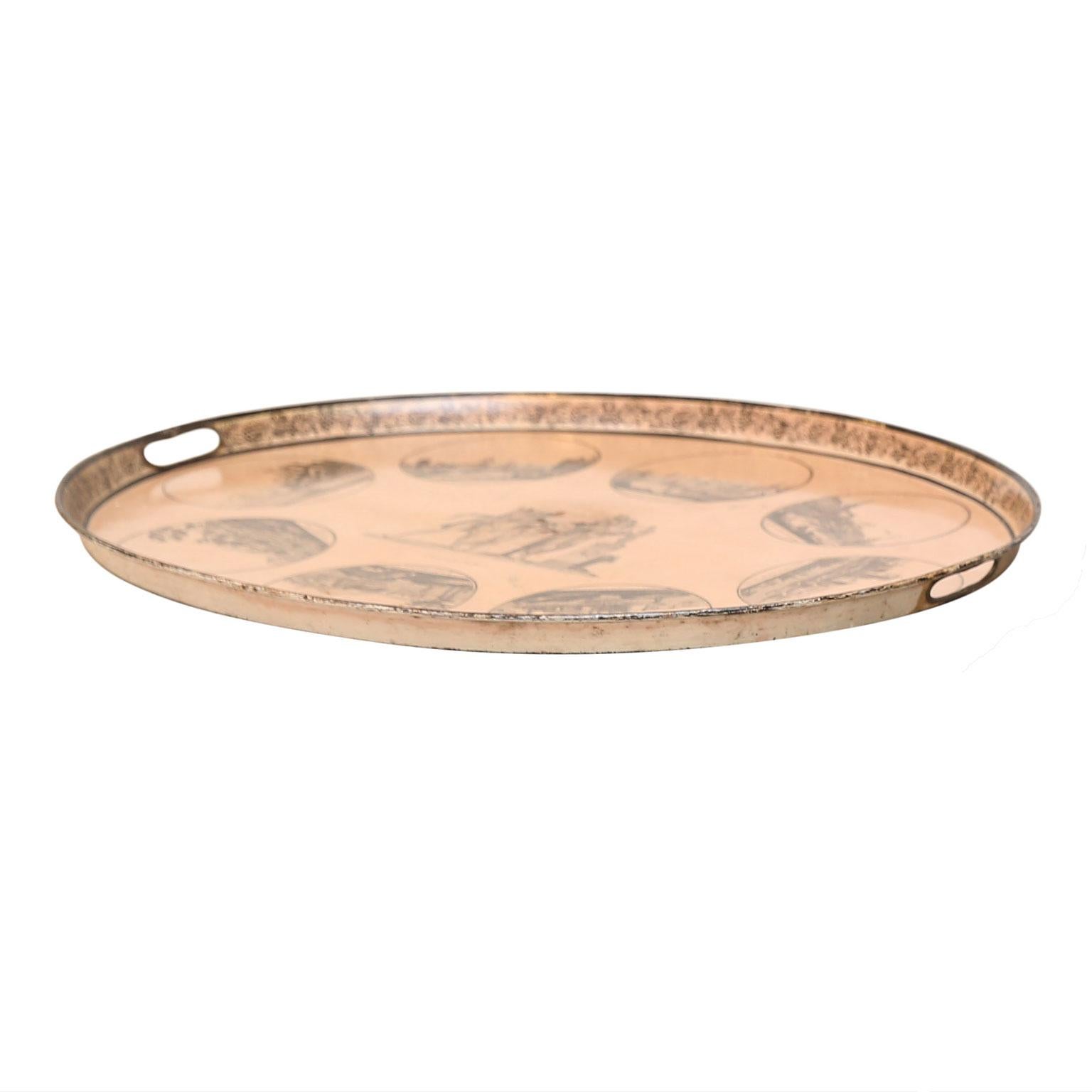 Directoire French Pinkish-Ocher Color Tole Tray 5