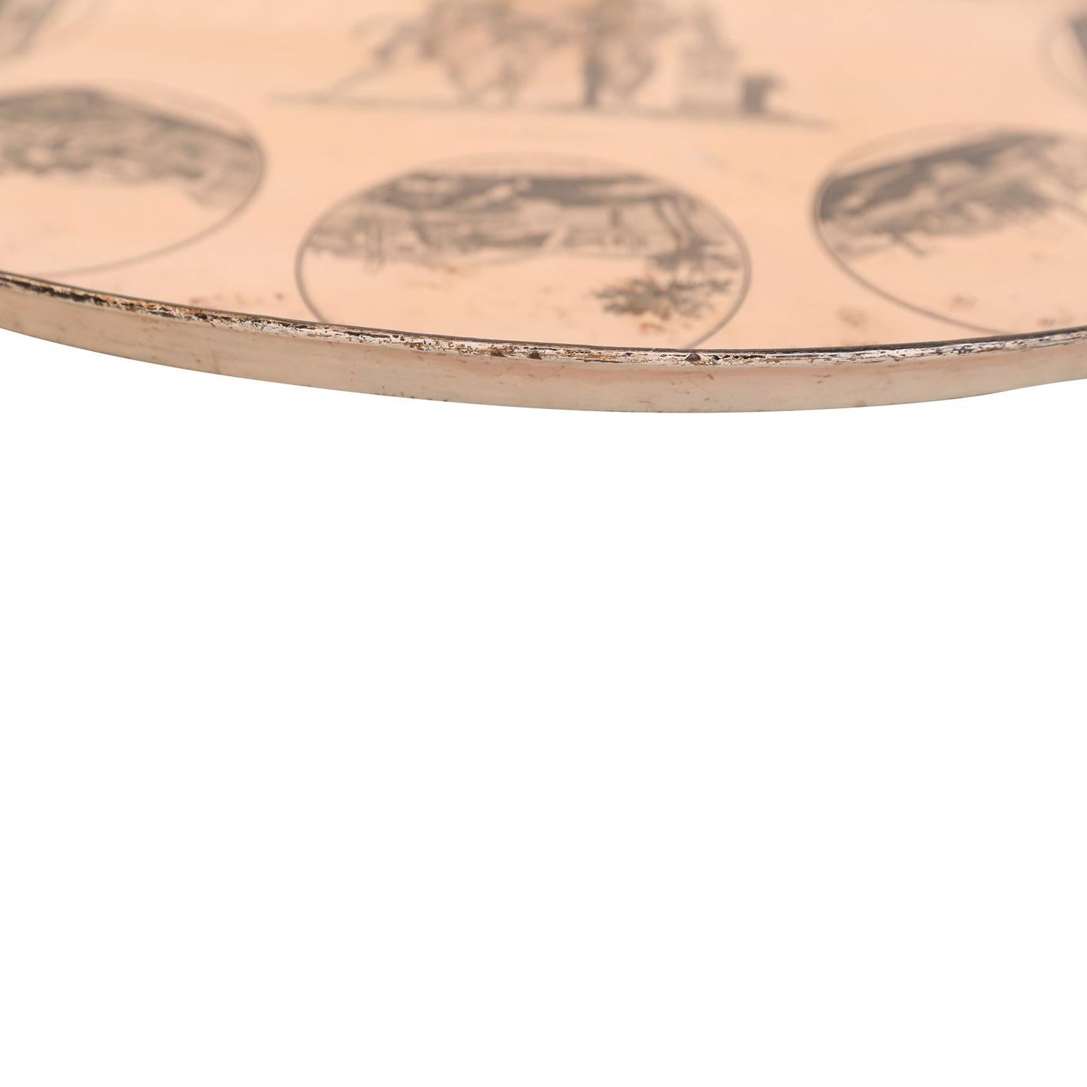 Directoire French Pinkish-Ocher Color Tole Tray 2