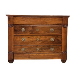 Directoire French walnut Commode Chest of drawers -Desk