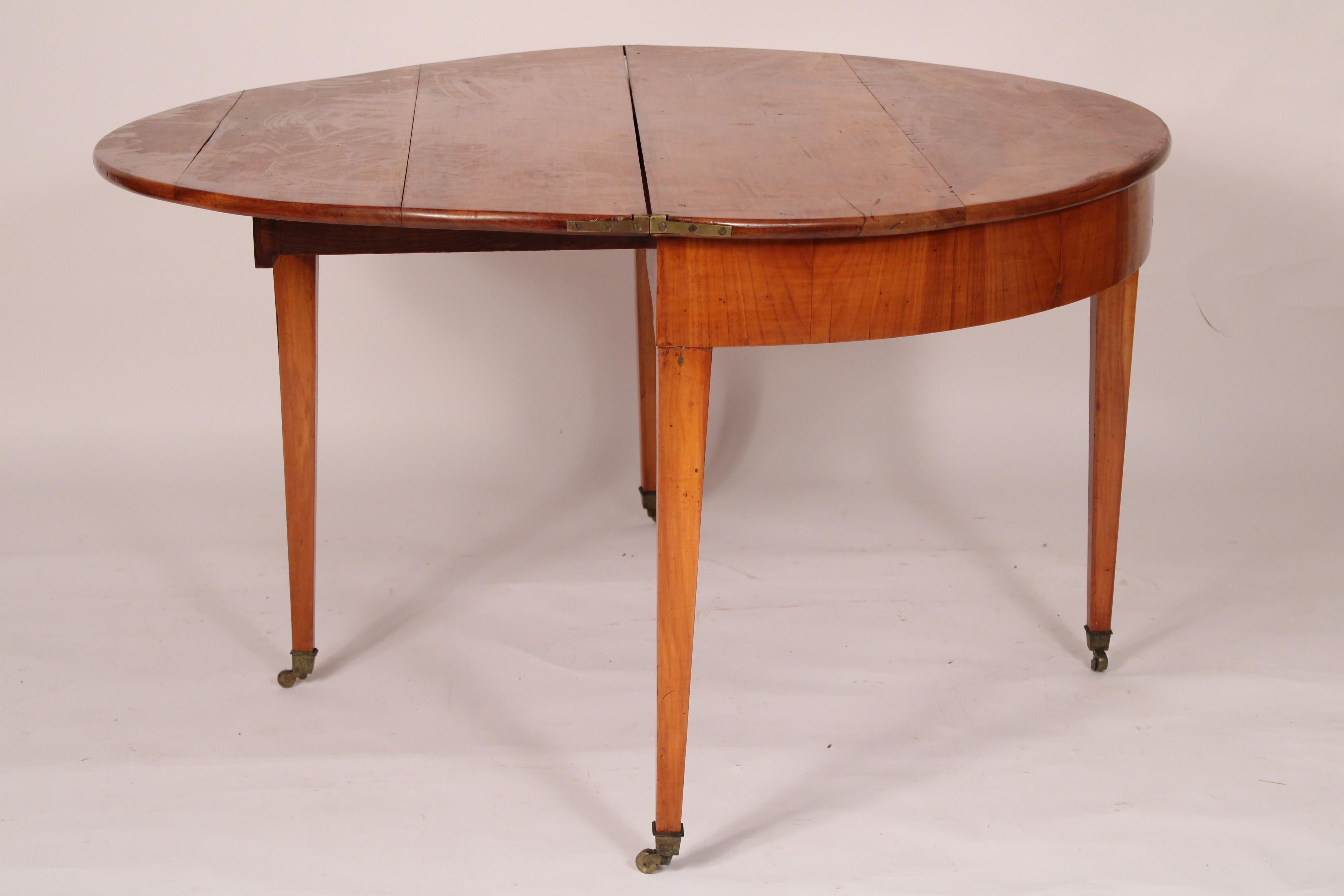 19th Century Directoire Fruit Wood Demi Lune Games Table For Sale