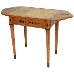 Antique Directoire Fruit Wood Leather Top Writing Table