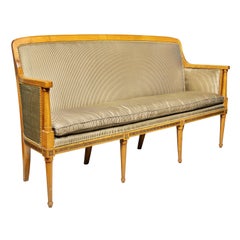 Directoire Fruitwood and Brass Inlaid Settee