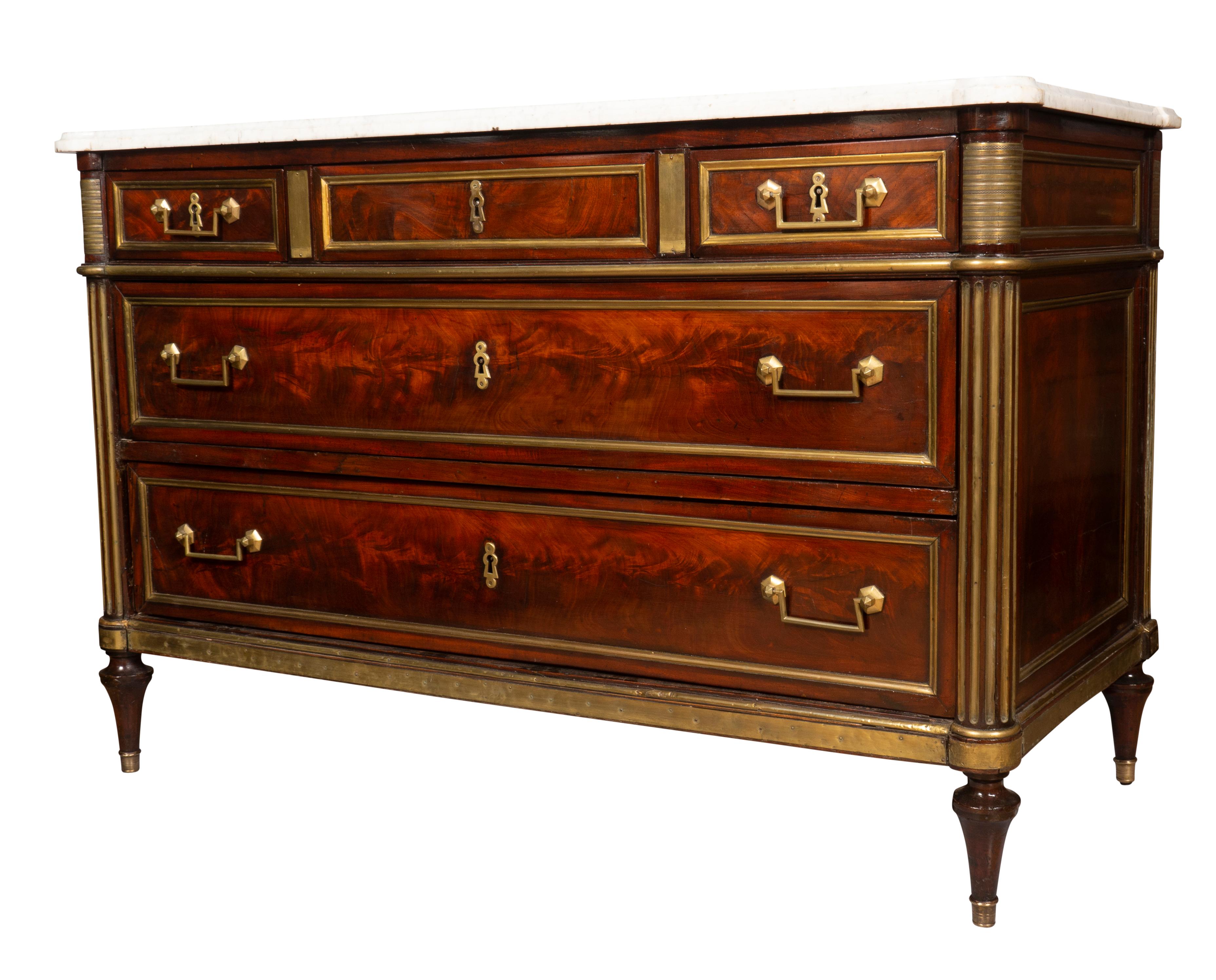 Directoire Mahogany And Brass Mounted Commode For Sale 5