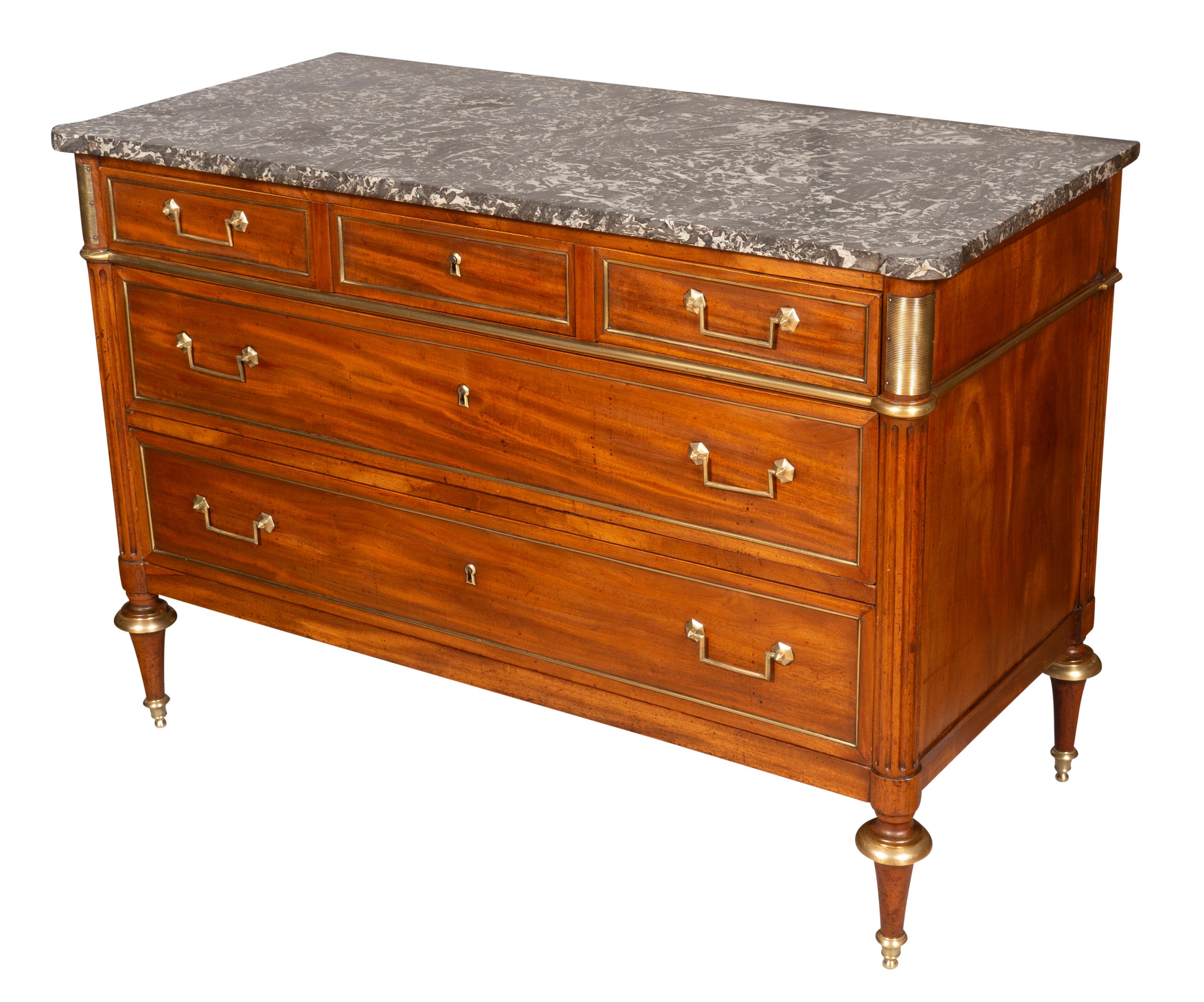 Directoire Mahogany and Brass Mounted Commode 5