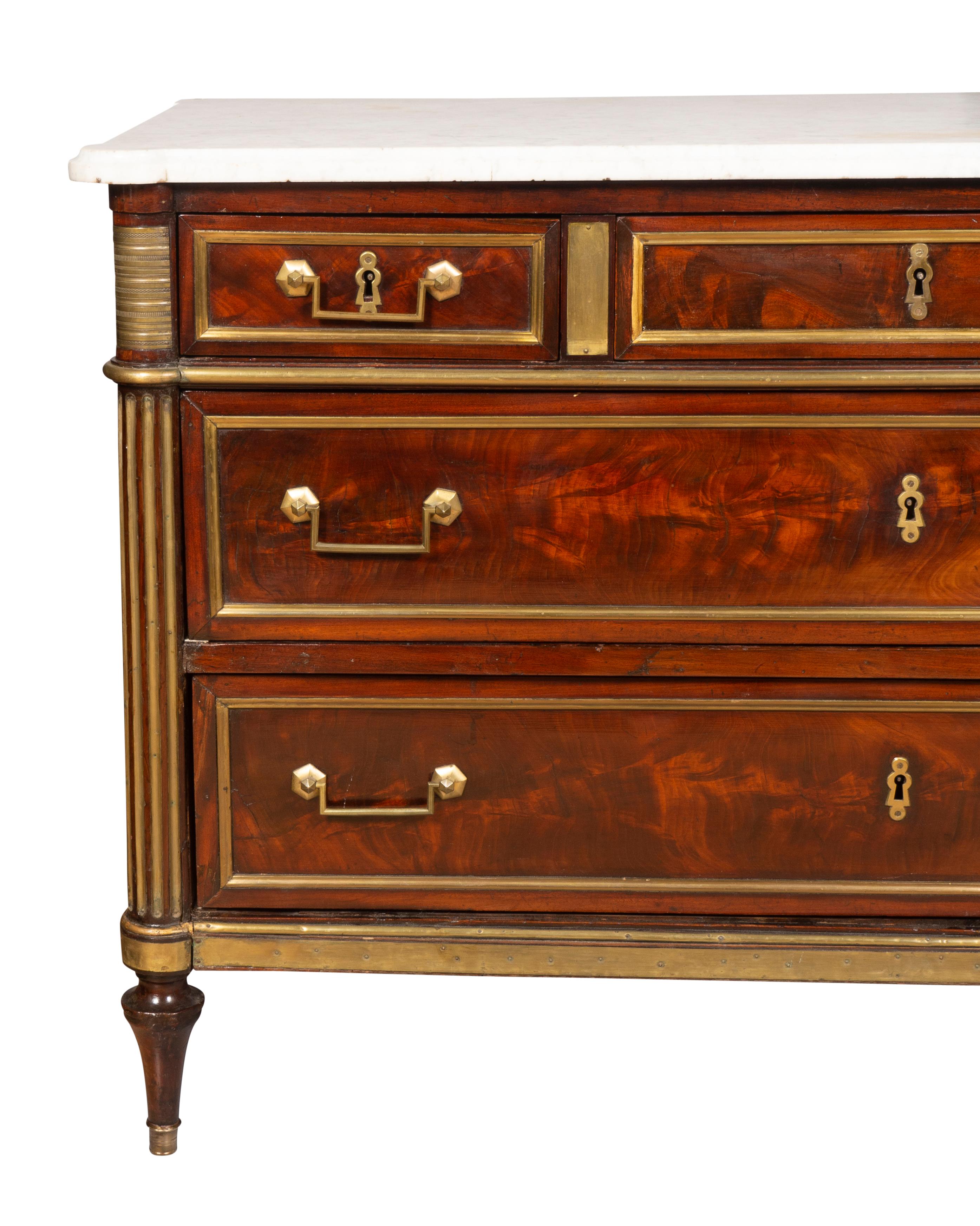 Directoire Mahogany And Brass Mounted Commode For Sale 8