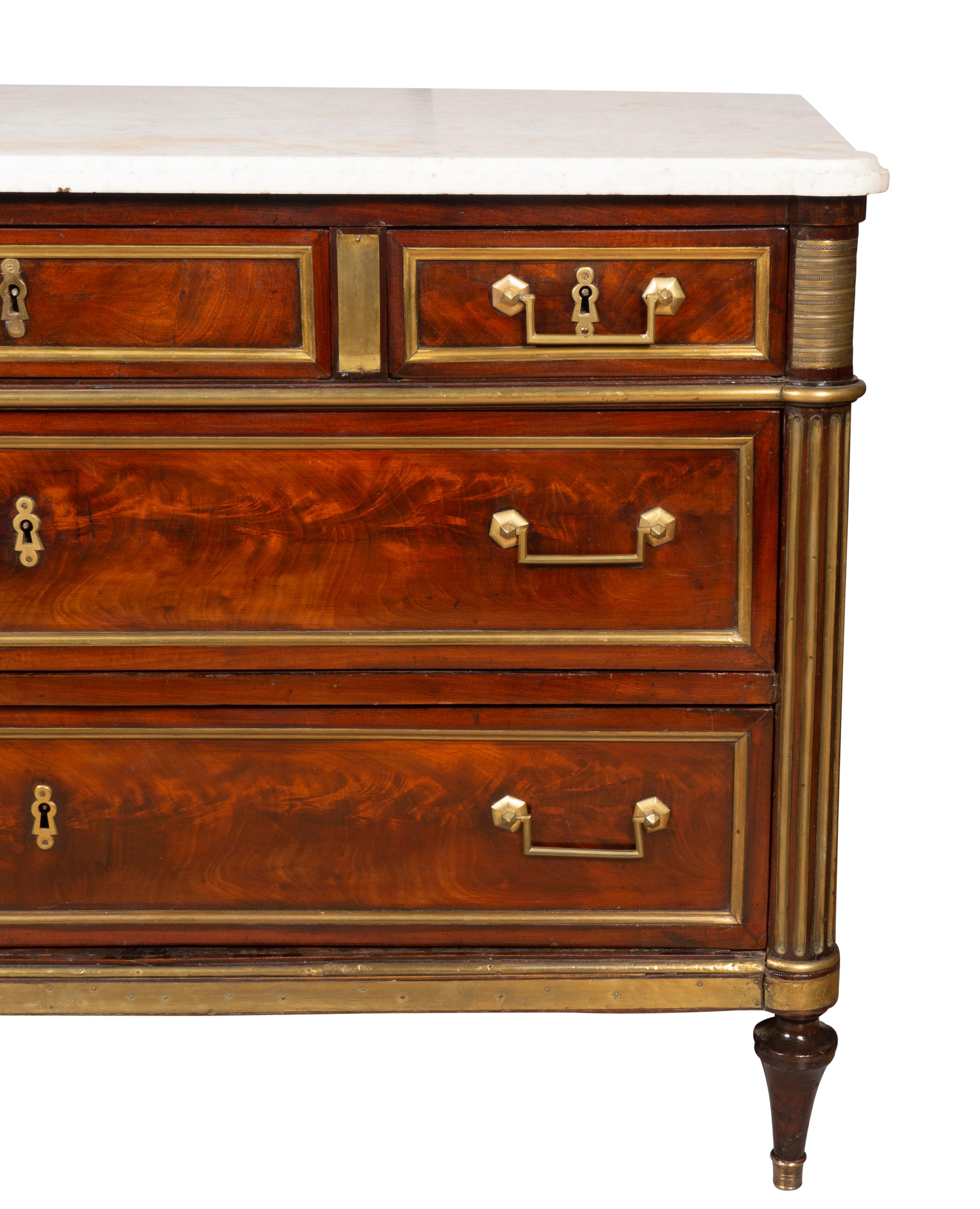 Directoire Mahogany And Brass Mounted Commode For Sale 9