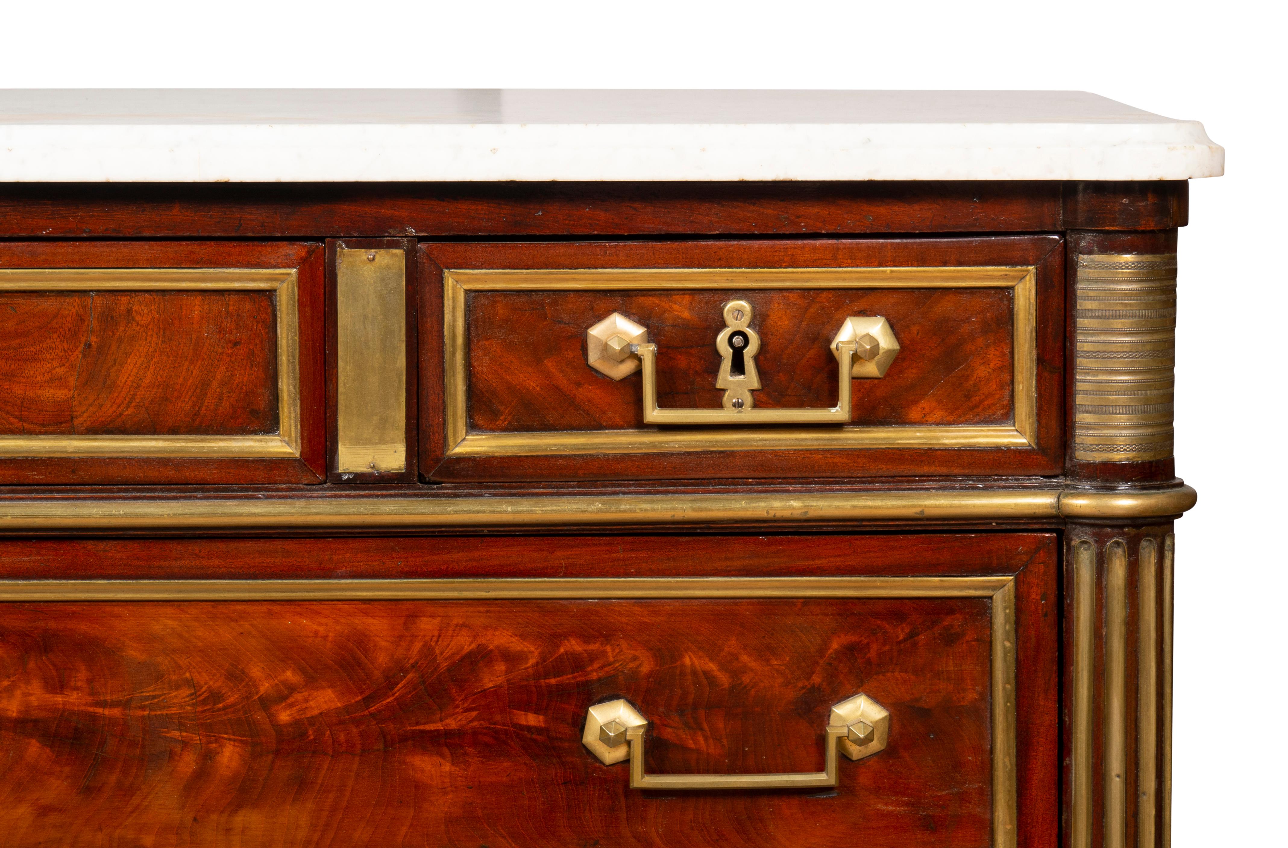 Directoire Mahogany And Brass Mounted Commode For Sale 10