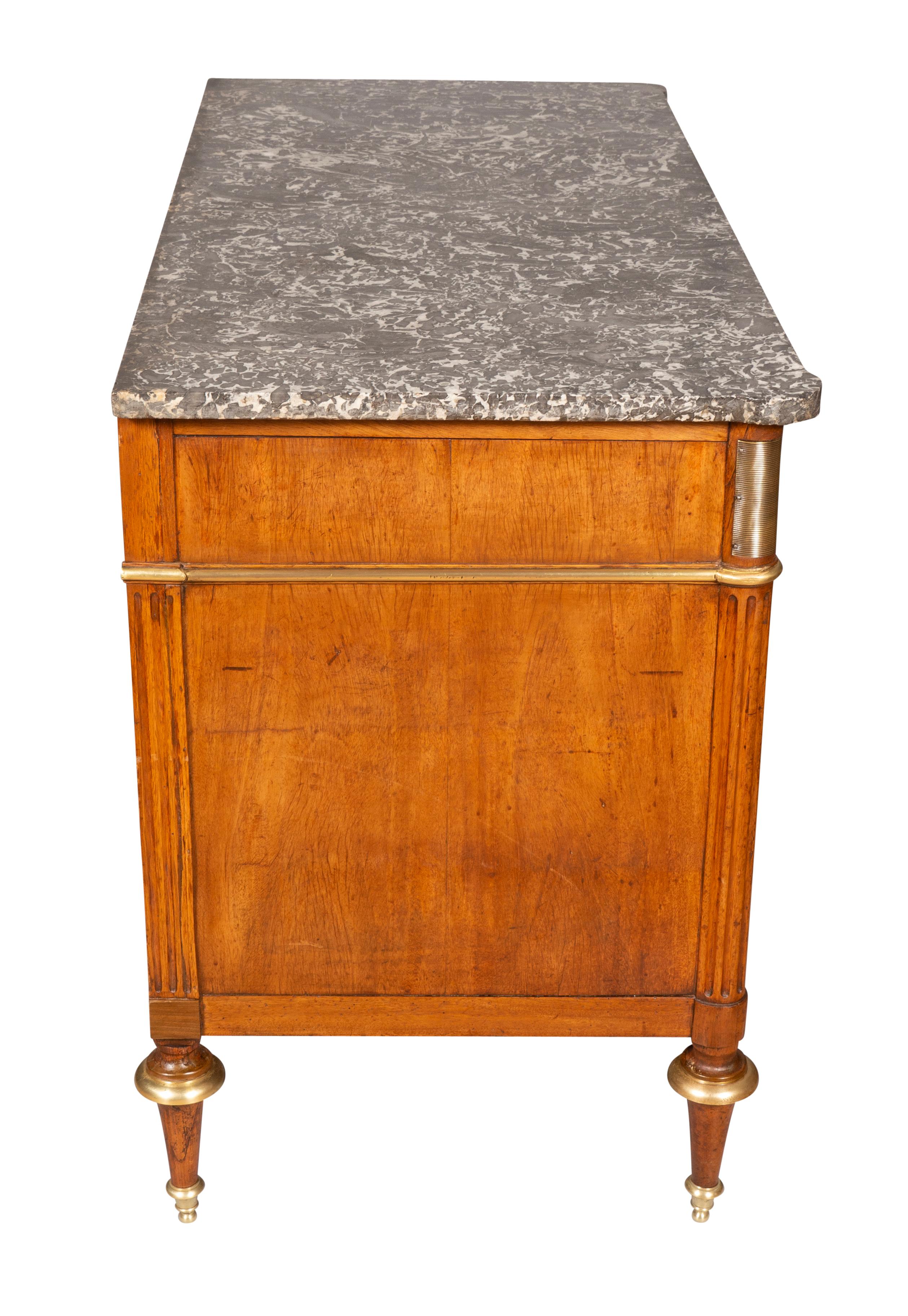 Late 18th Century Directoire Mahogany and Brass Mounted Commode