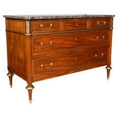 Commode Directoire en acajou et laiton