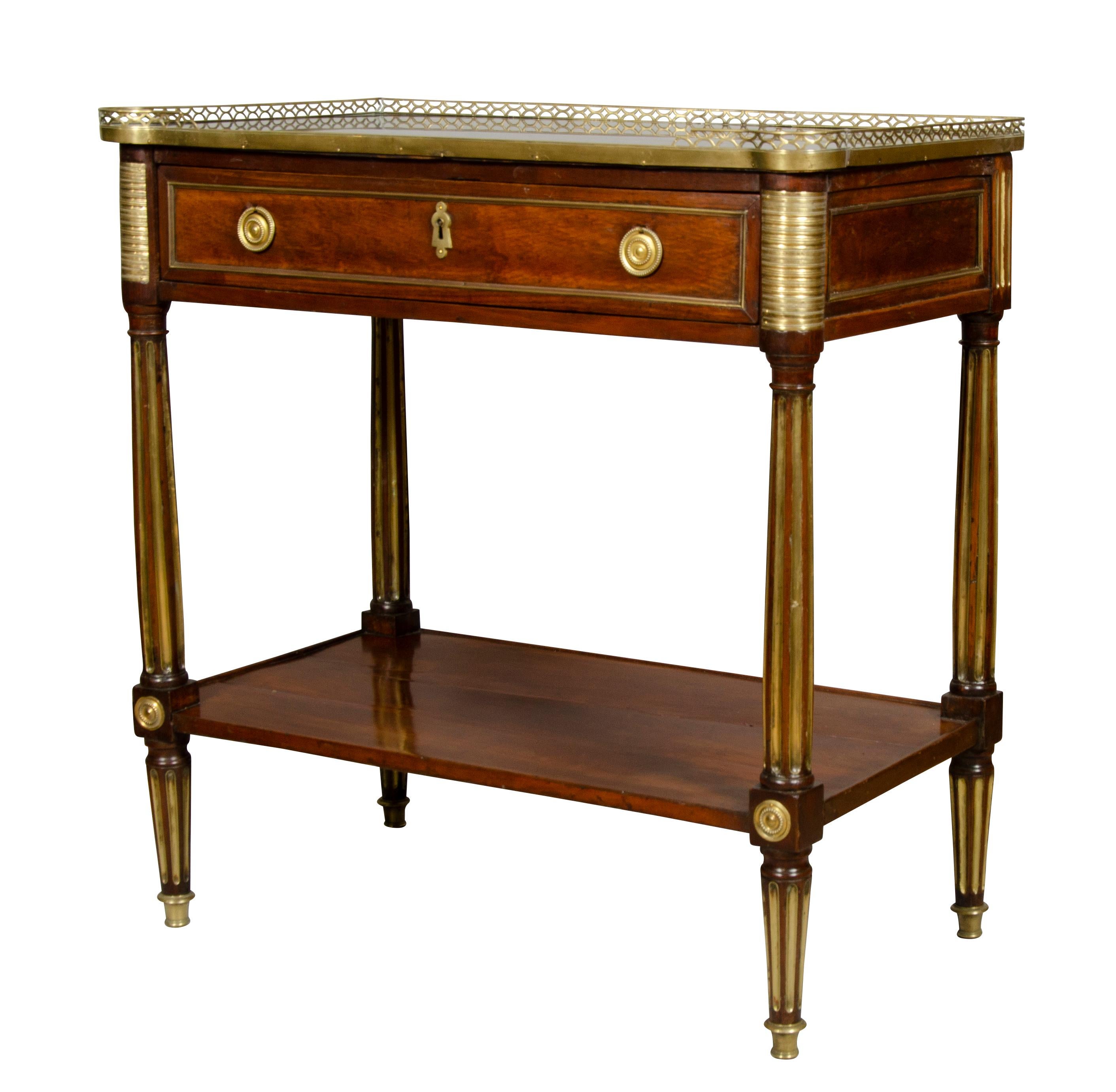 Directoire Mahogany and Brass Mounted Console Desserte For Sale 8
