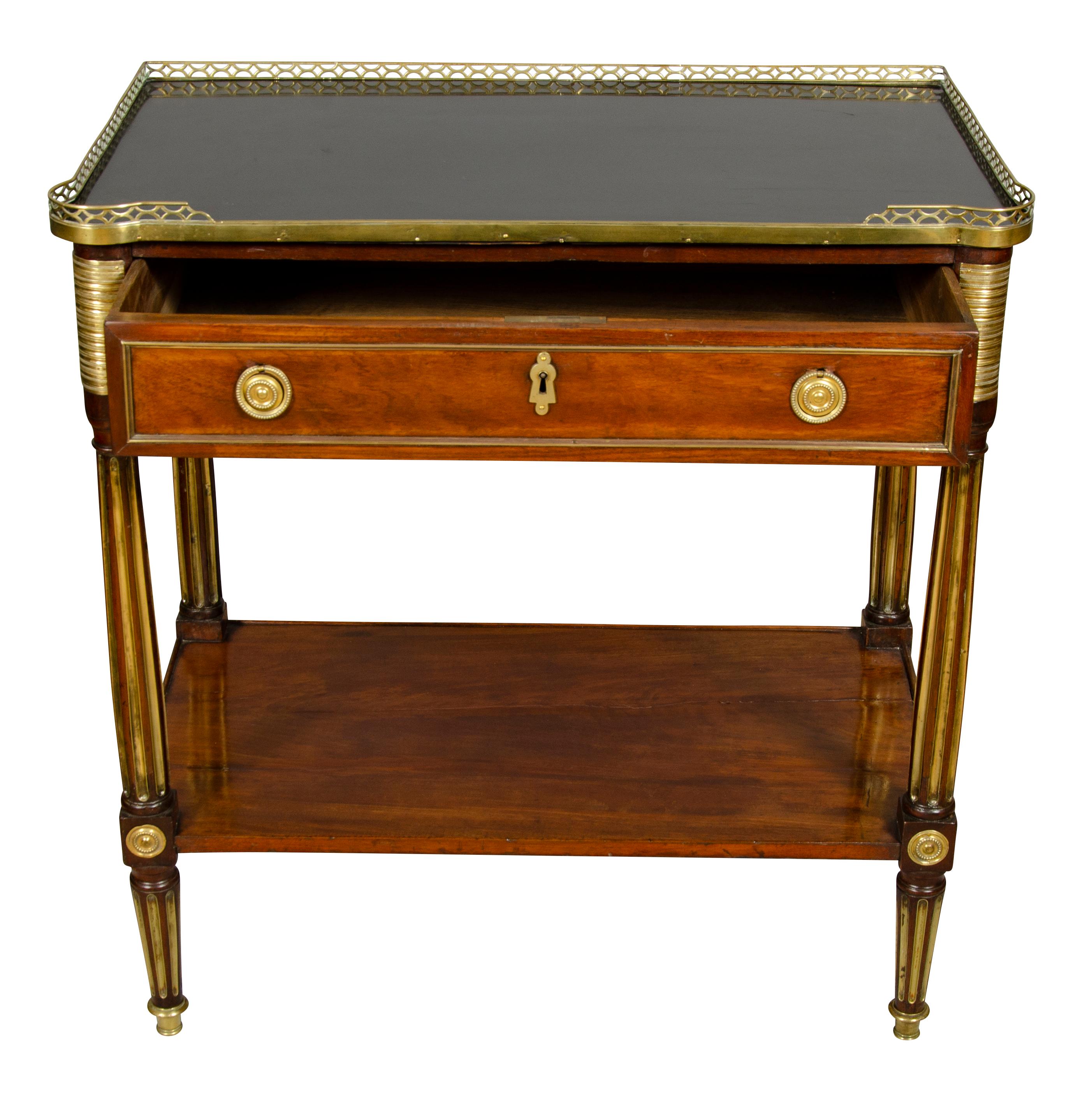 Directoire Mahogany and Brass Mounted Console Desserte For Sale 14