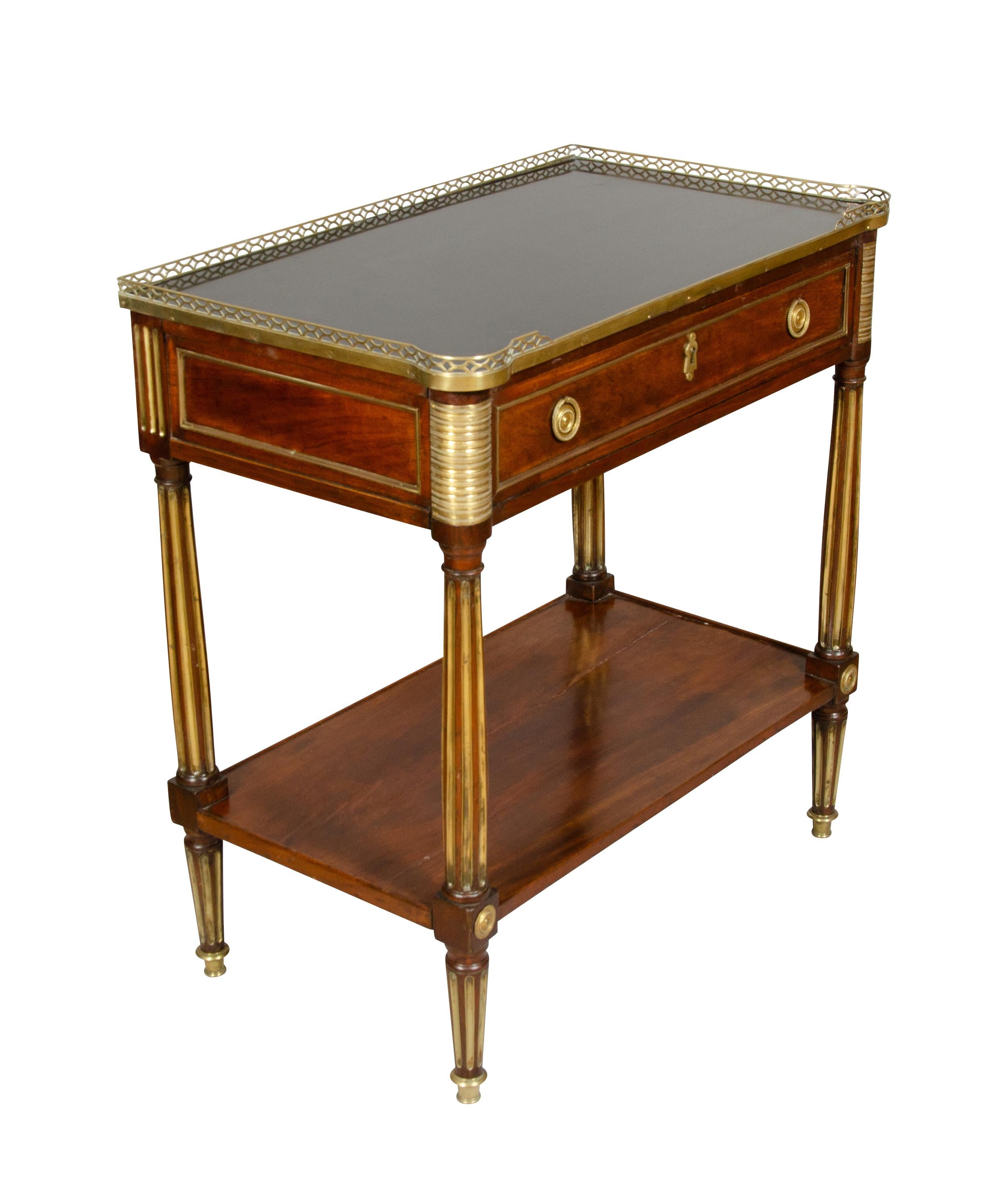 French Directoire Mahogany and Brass Mounted Console Desserte For Sale