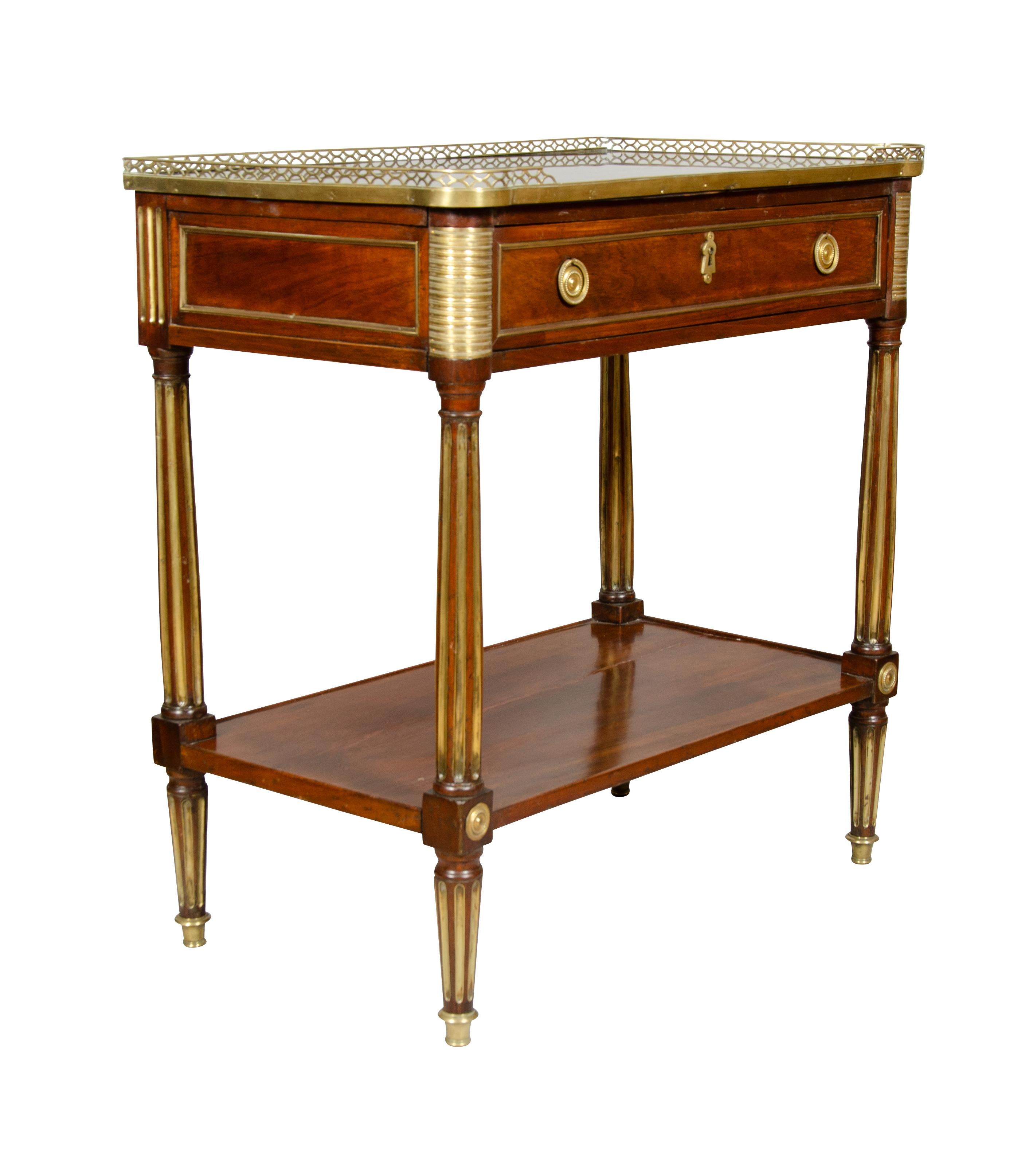 Directoire Mahogany and Brass Mounted Console Desserte In Good Condition For Sale In Essex, MA