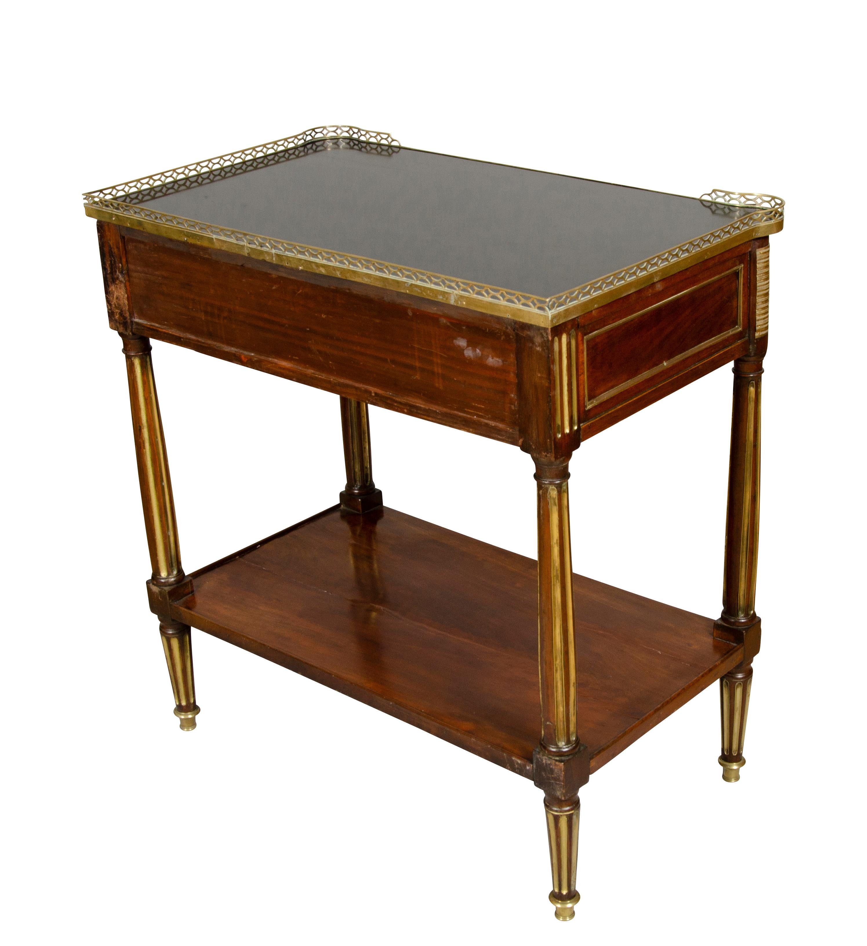 Late 18th Century Directoire Mahogany and Brass Mounted Console Desserte For Sale