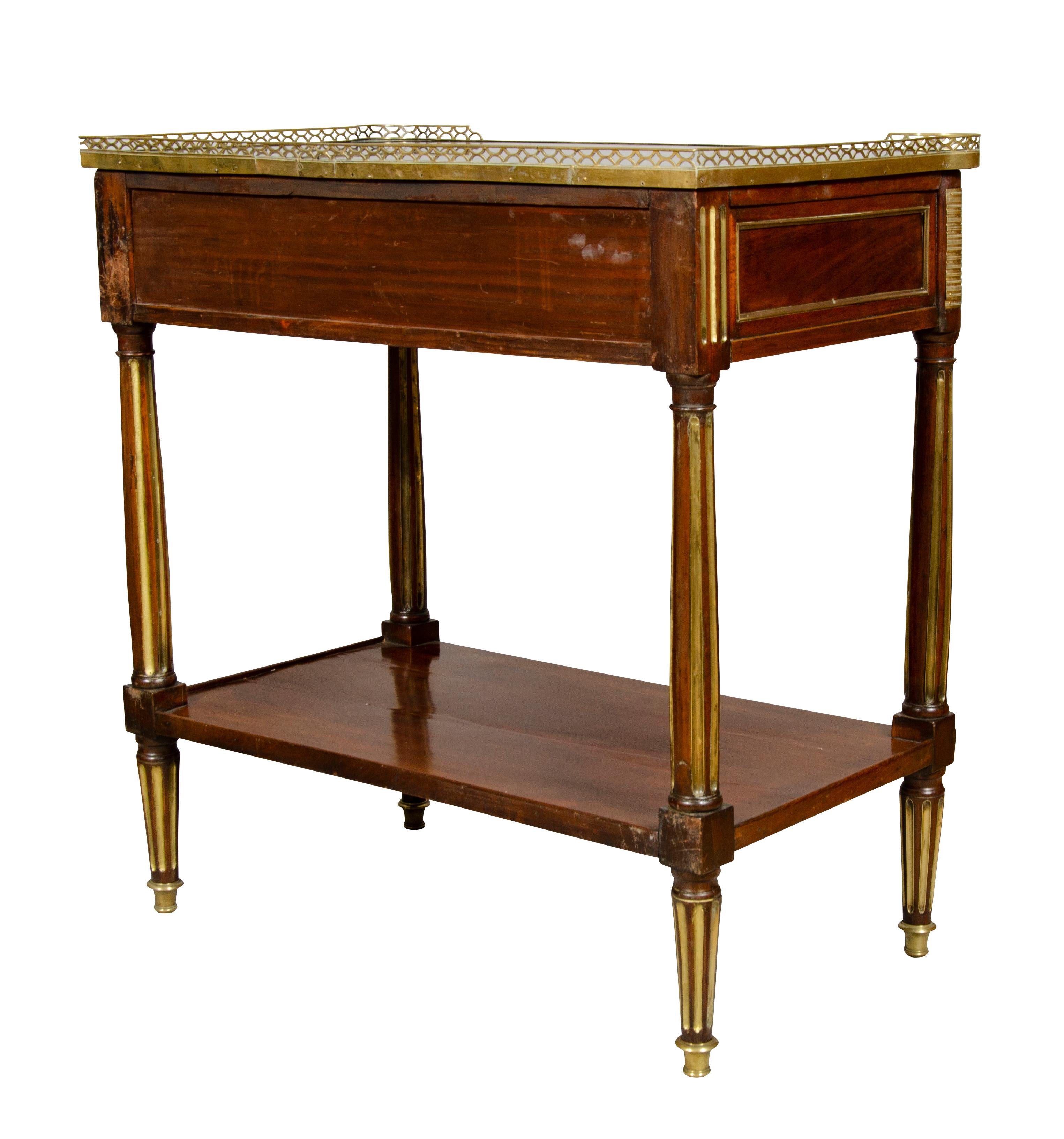 Directoire Mahogany and Brass Mounted Console Desserte For Sale 1