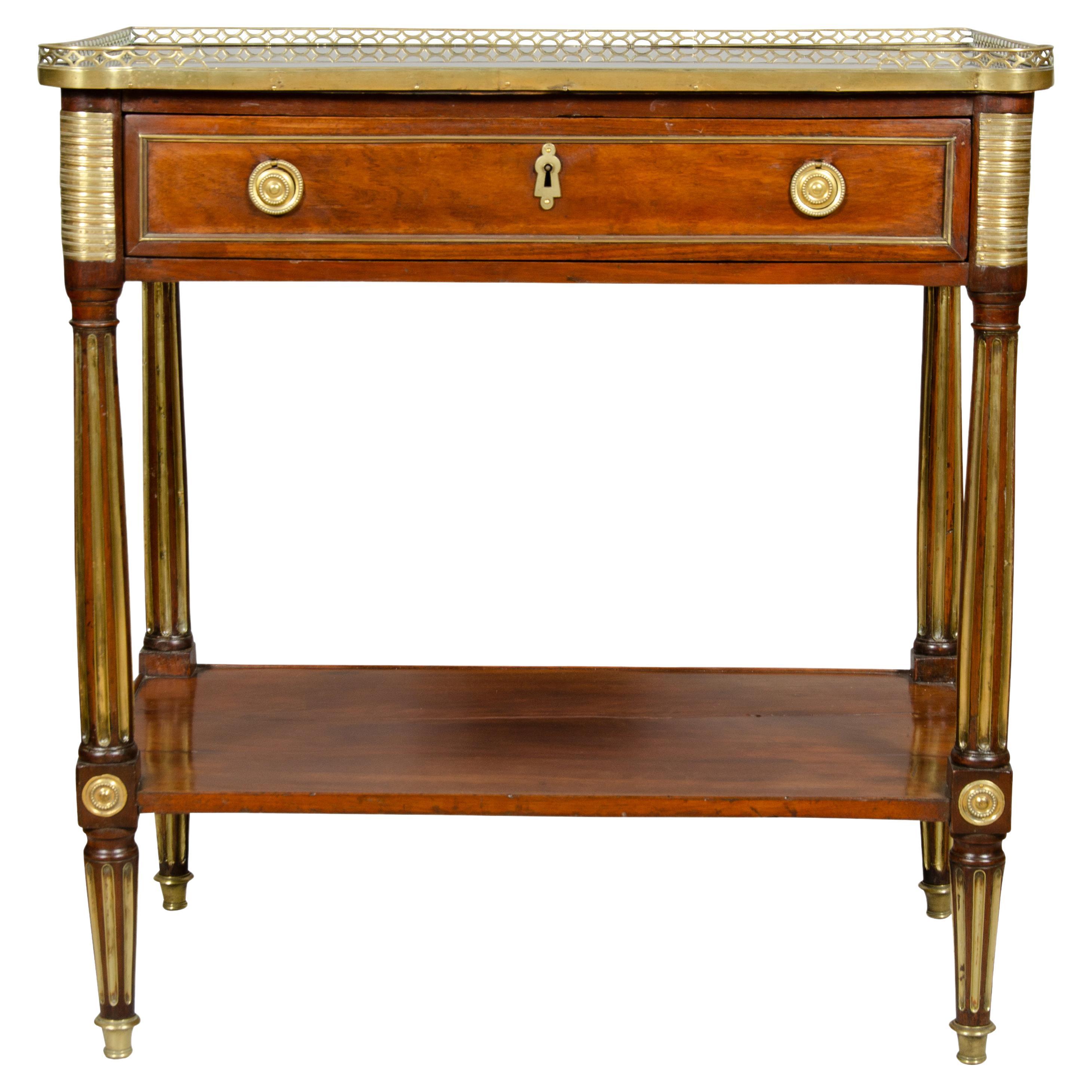 Directoire Mahogany and Brass Mounted Console Desserte For Sale