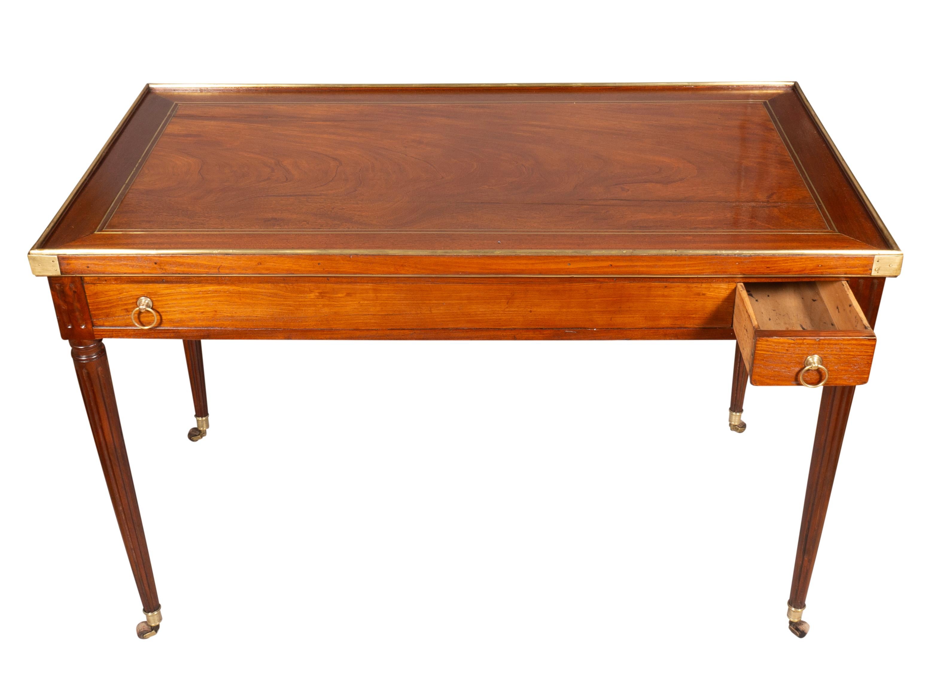 French Directoire Mahogany And Brass Mounted Tric Trac Table For Sale