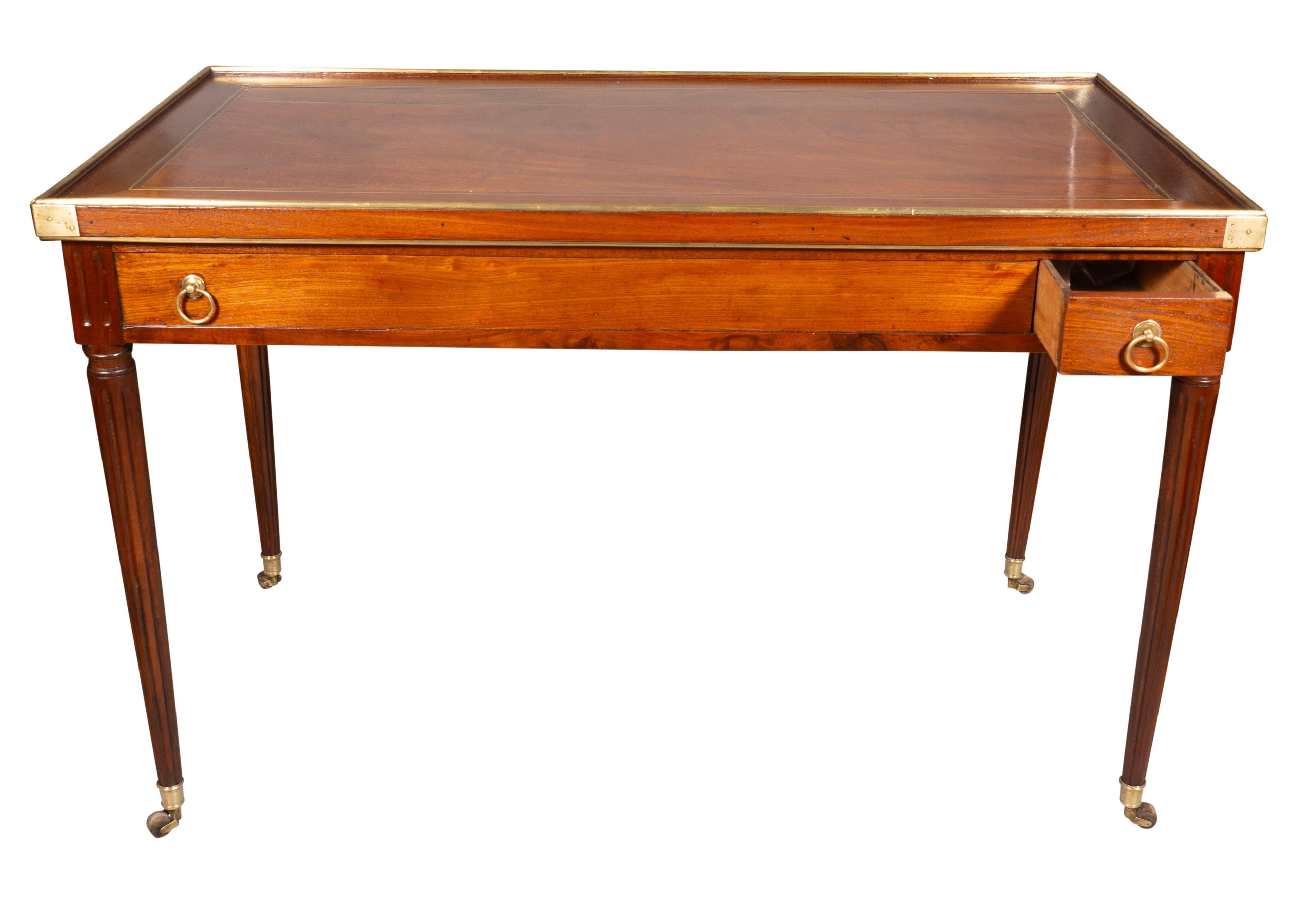 Directoire Mahogany And Brass Mounted Tric Trac Table For Sale 2