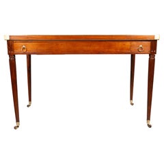 Table Tric Trac Directoire en acajou et laiton