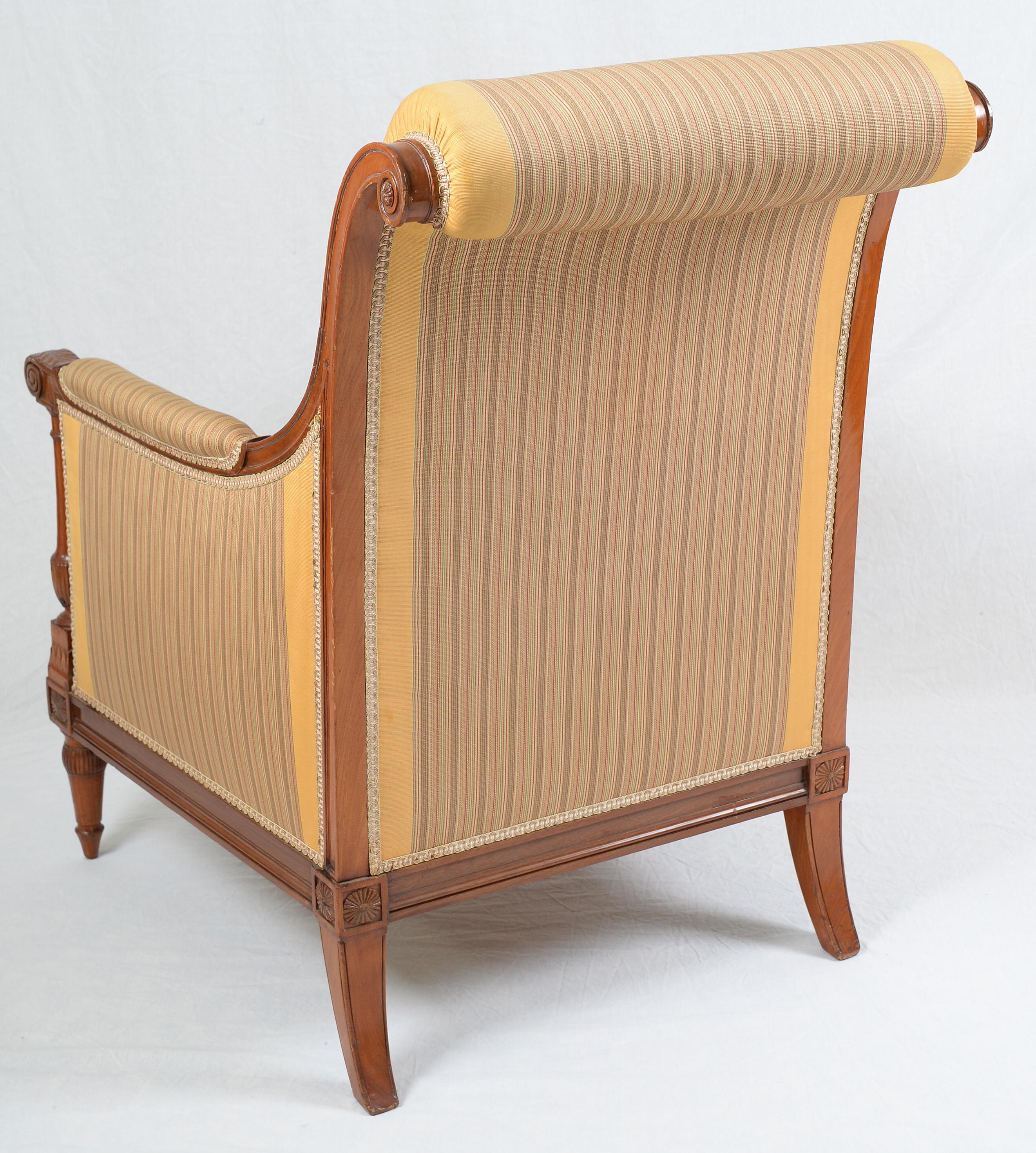 French Directoire Mahogany Bergère Attributed to Georges Jacob For Sale