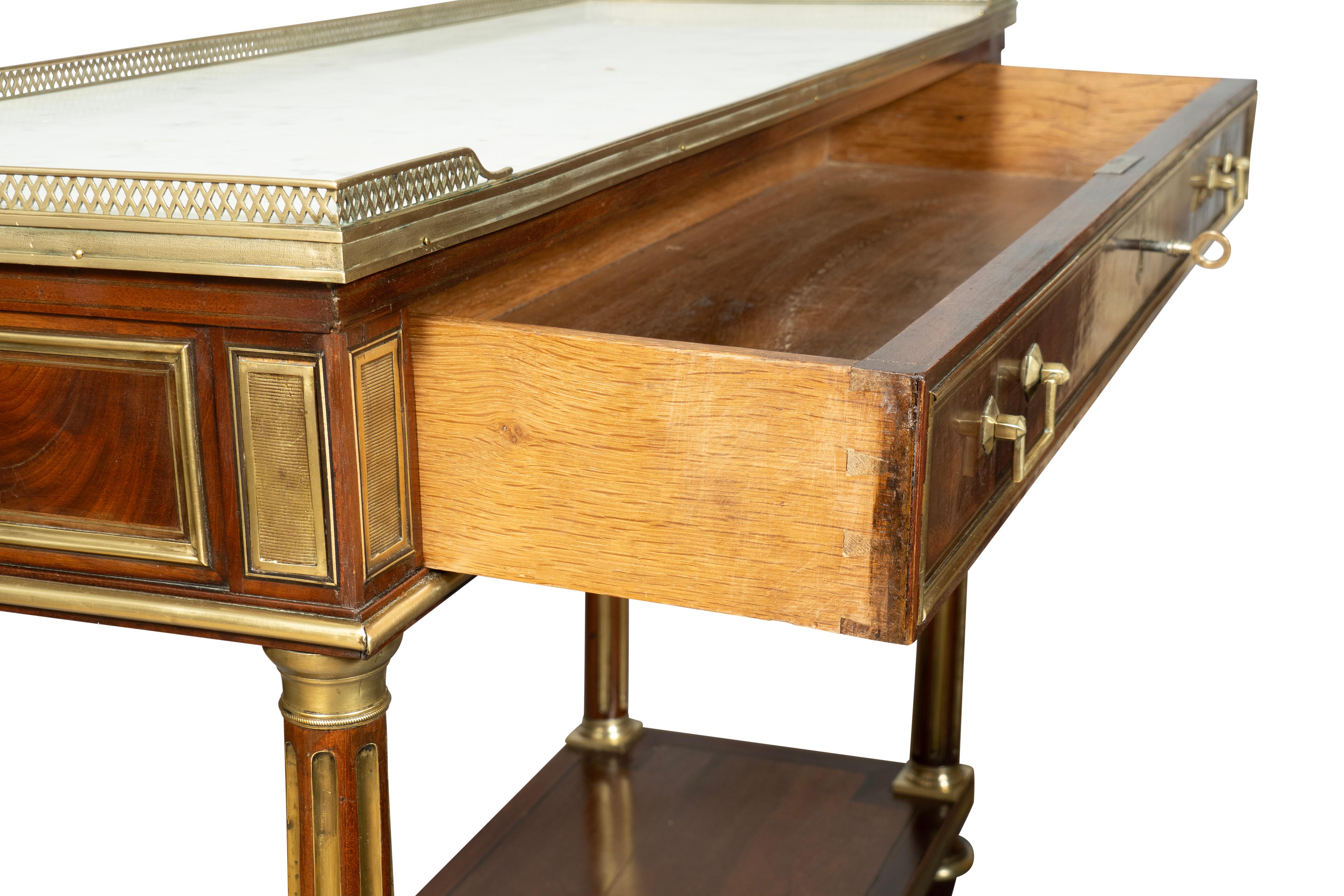 Directoire Mahogany Brass Inlaid Console Desserte 7