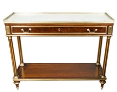 Directoire Mahogany Brass Inlaid Console Desserte