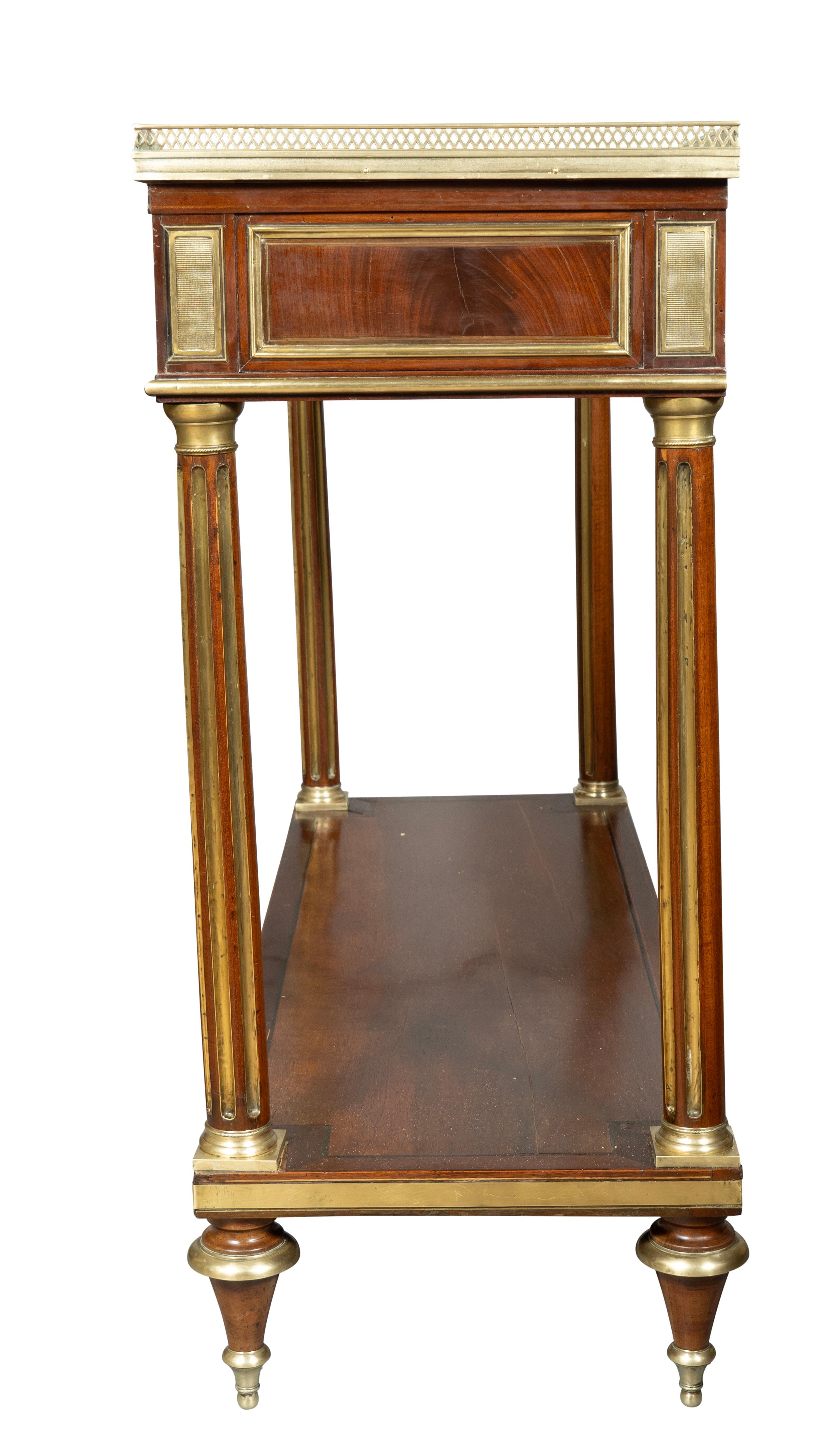 Directoire Mahogany Brass Inlaid Console Desserte 1