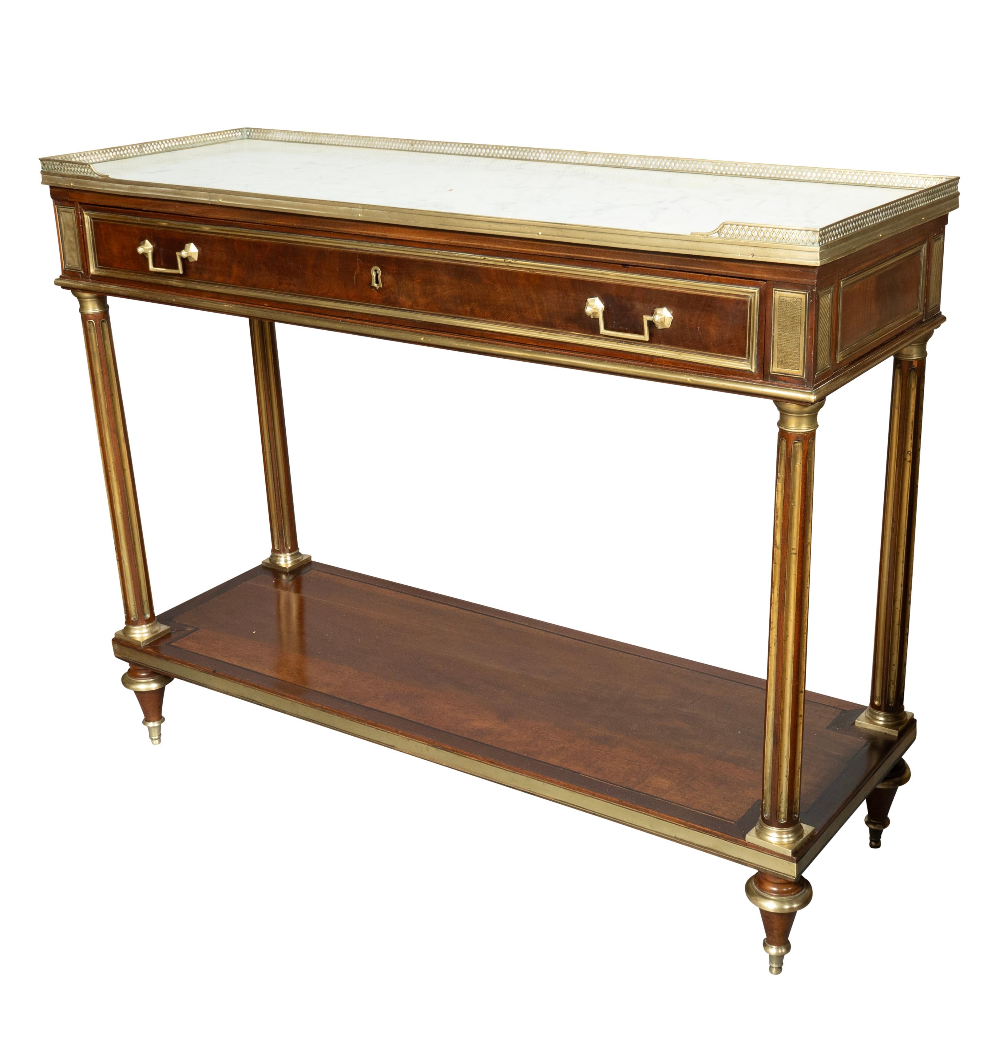 Directoire Mahogany Brass Inlaid Console Desserte 2