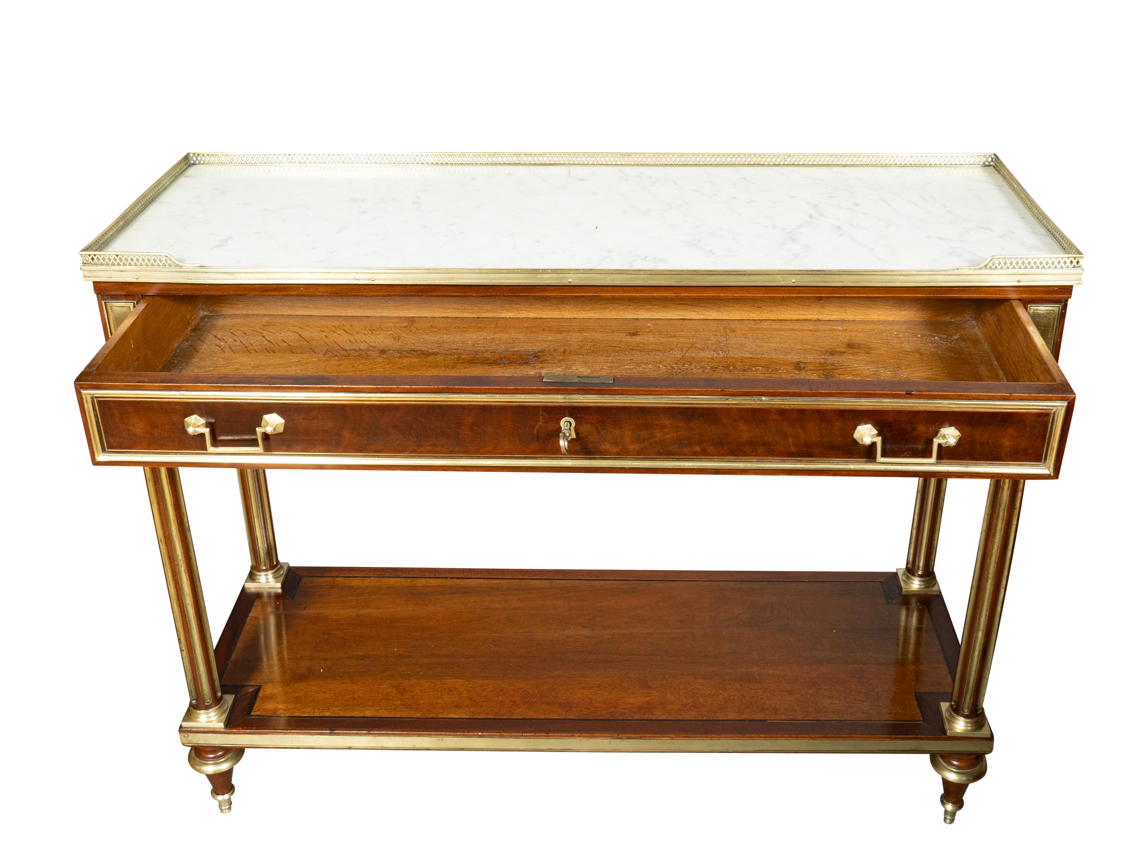 Directoire Mahogany Brass Inlaid Console Desserte 3