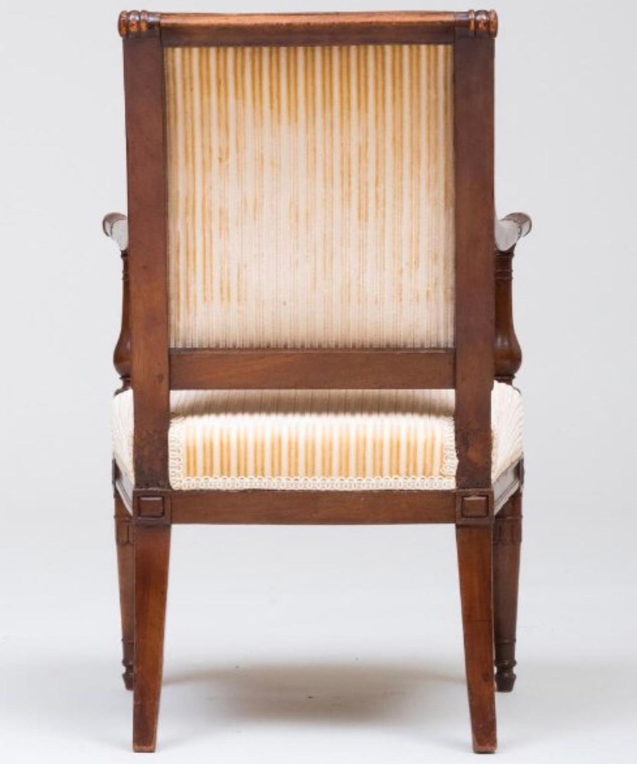 French Directoire Mahogany Child’s Armchair, Late 18th Century For Sale