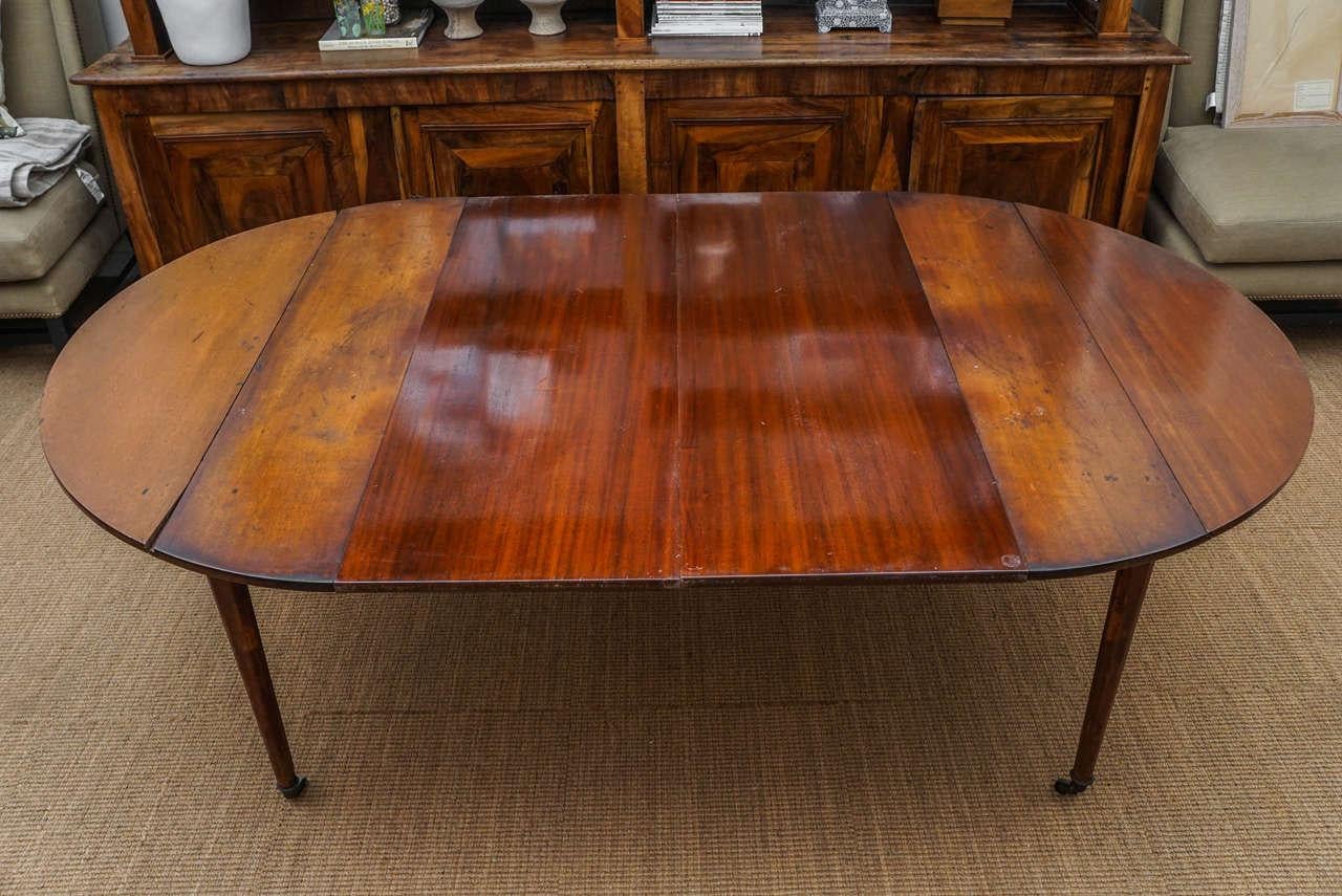 Brass Directoire Mahogany Dining Table For Sale