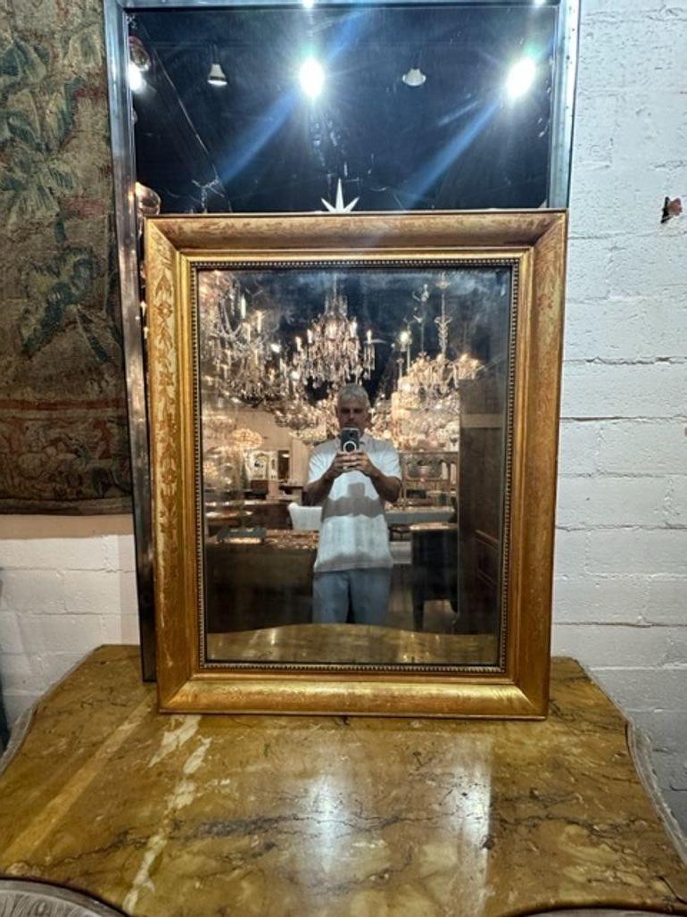 19th century French Directoire’ giltwood mirror. Circa 1870. Perfect for today's transitional designs!
