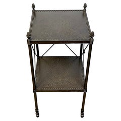 Directoire/ Neoclassical Style Bronze Two-Tier Étagère Side Table