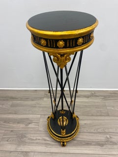 Directoire Neoclassical Style Ebony and Giltwood Plant Stand