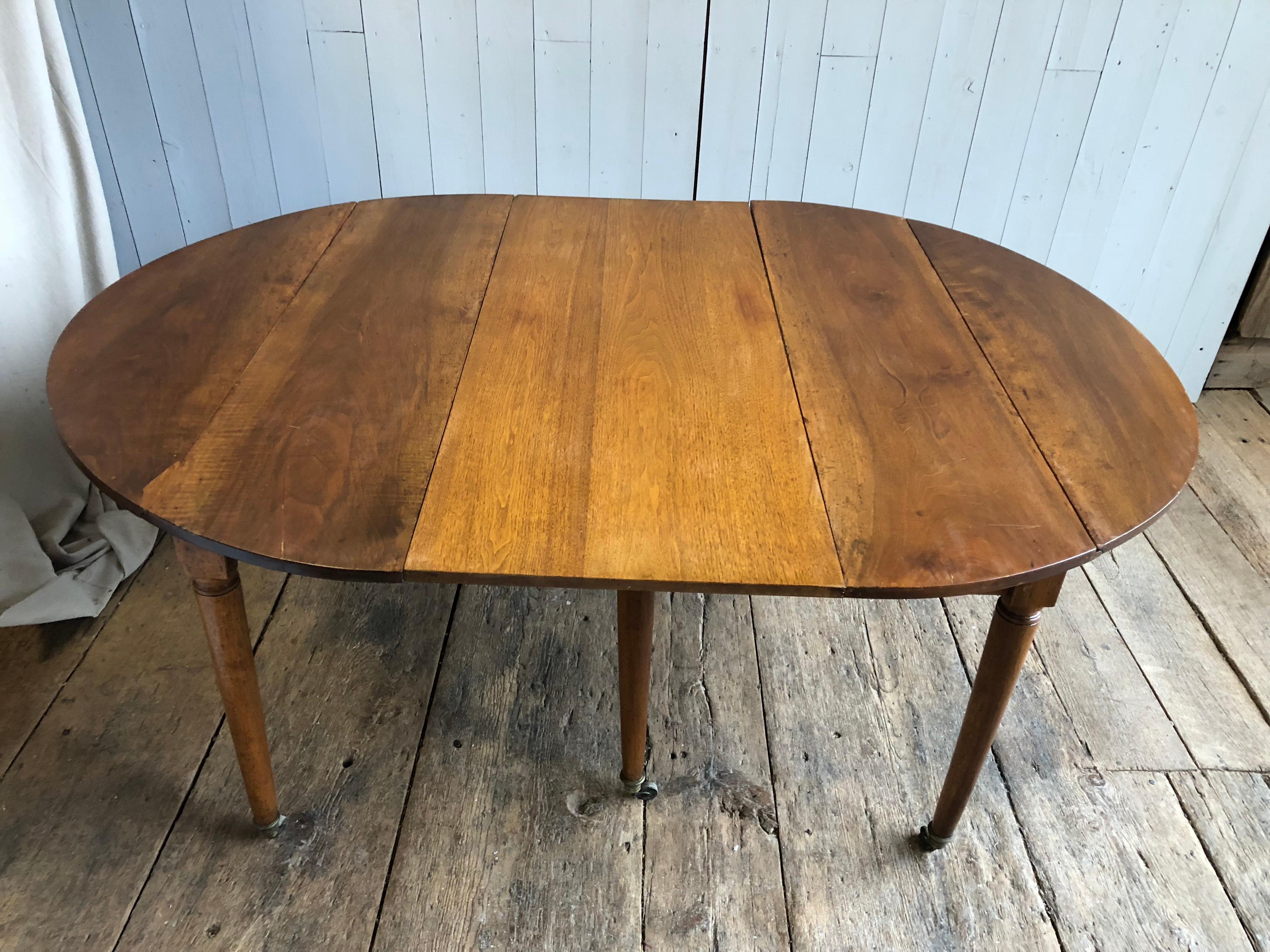 French Directoire Period Drop Leaf Dining Table, circa 1800
