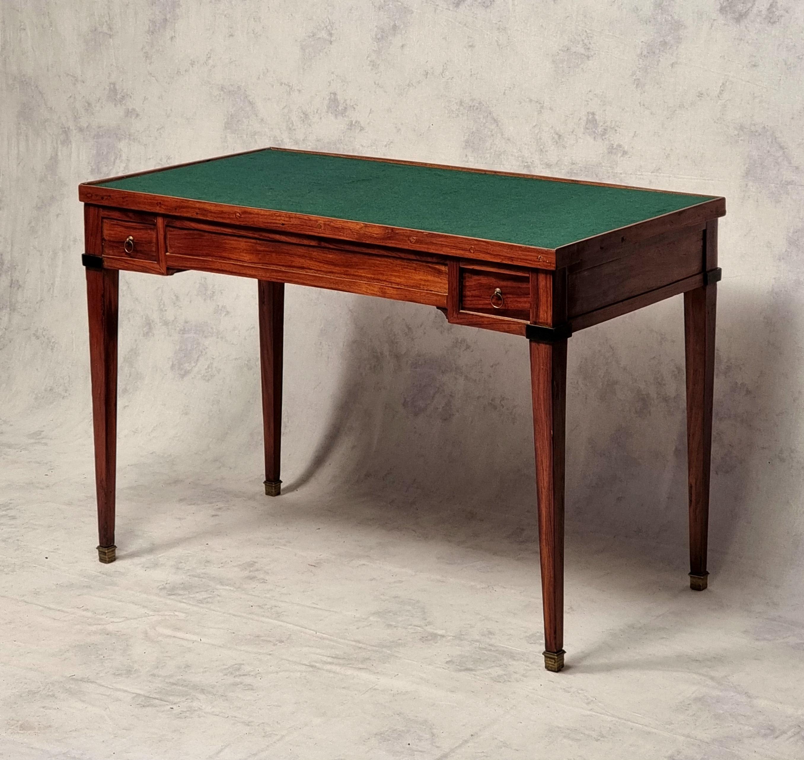 French Directoire Period Games Table - Rosewood & Ebony - 18th For Sale