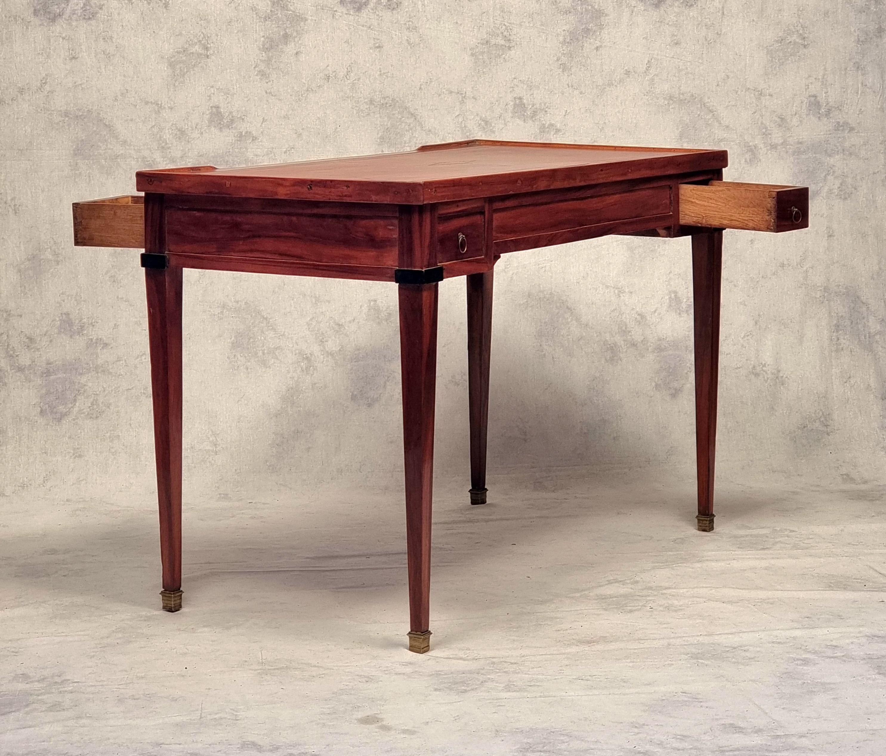 Wood Directoire Period Games Table - Rosewood & Ebony - 18th For Sale
