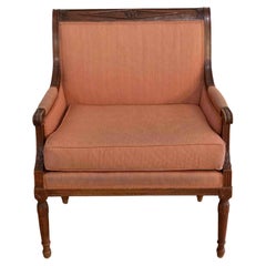 Fauteuil Marquise d'époque Directoire en acajou massif, fin du 18ème siècle