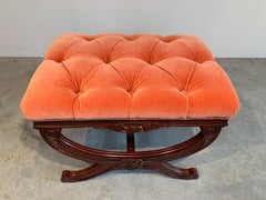 Directoire Regency Tufted X-Base Ottoman By CR Laine