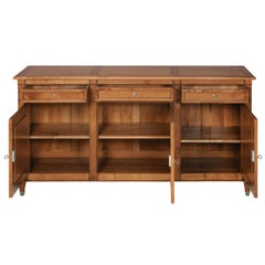 French Directoire style 3-door sideboard in solid cherry wood