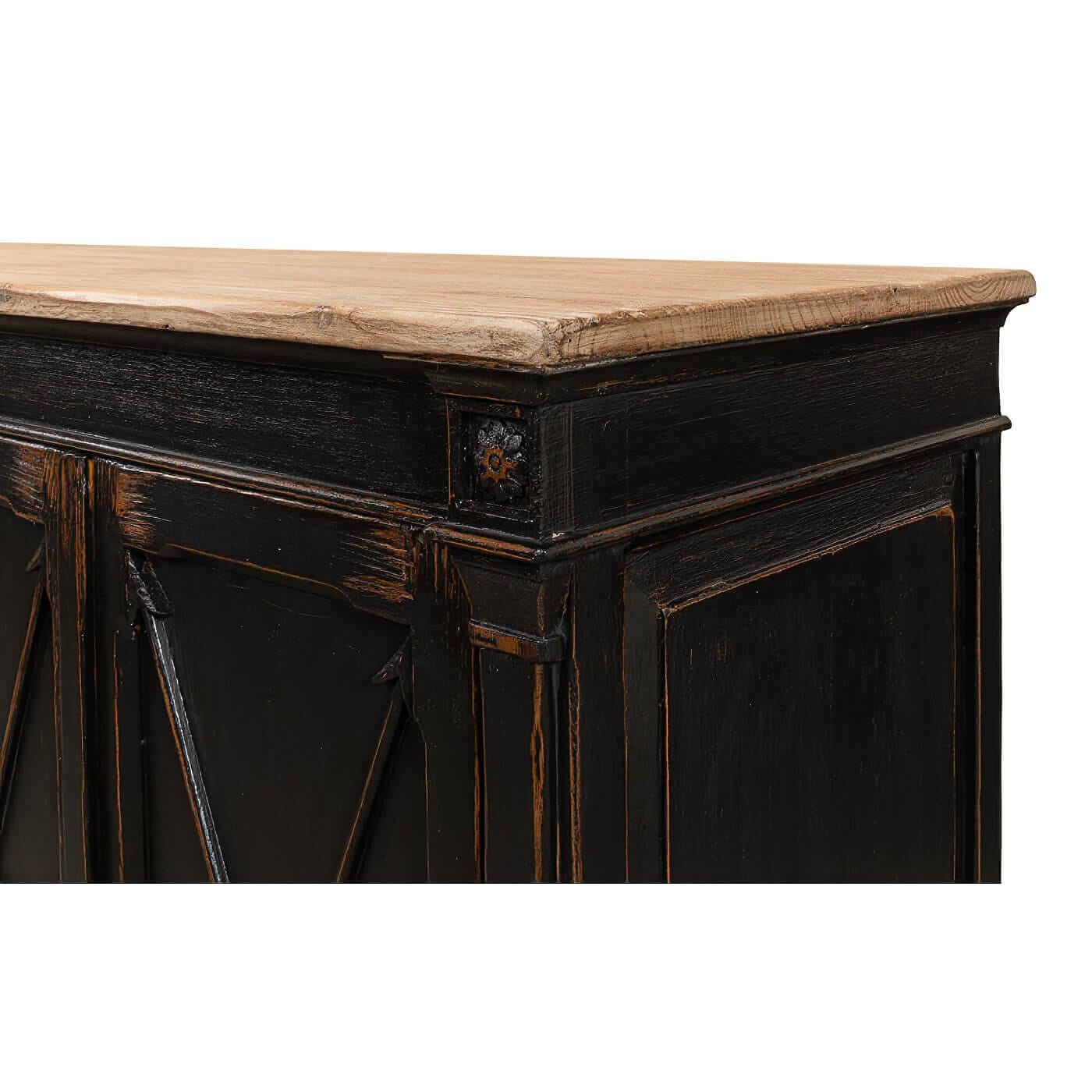 Wood Directoire Style Antiqued Buffet
