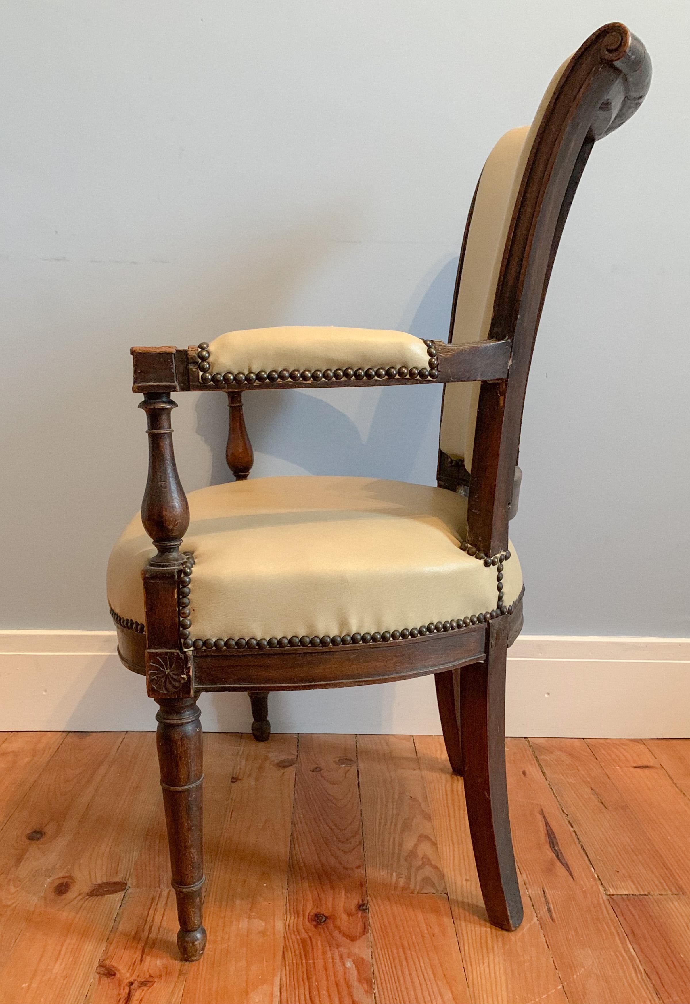 Directoire  Armchair 19th Century In Fair Condition For Sale In Beuzevillette, FR