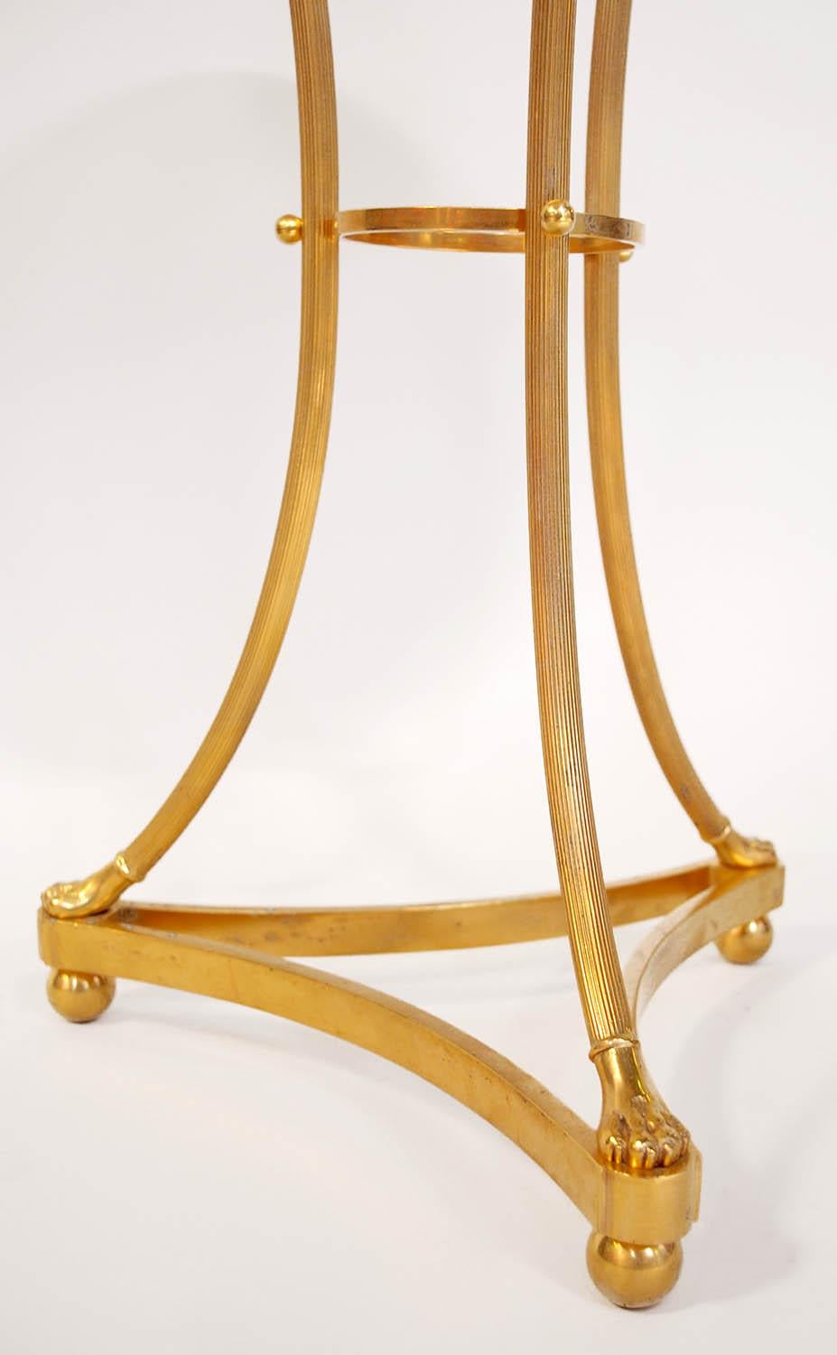 French Directoire Style Athenienne Stand in Gilt Bronze and Porcelain, 1900 Period For Sale