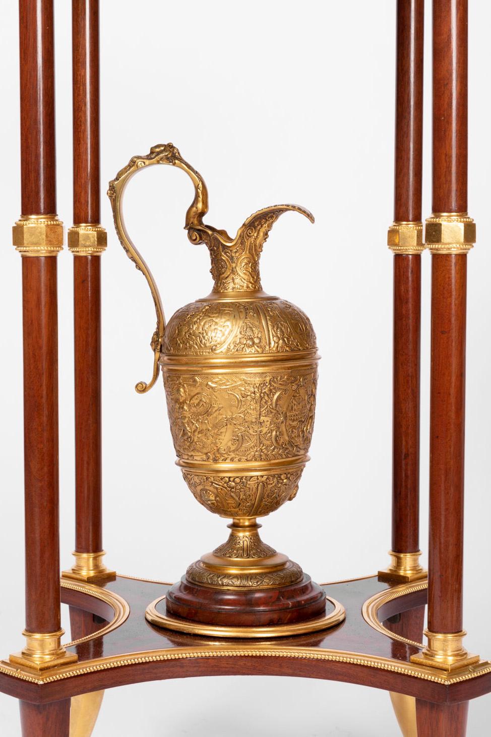 19th Century Directoire Style Athenienne Stand in Mahogany, Onyx and Gilt Bronze