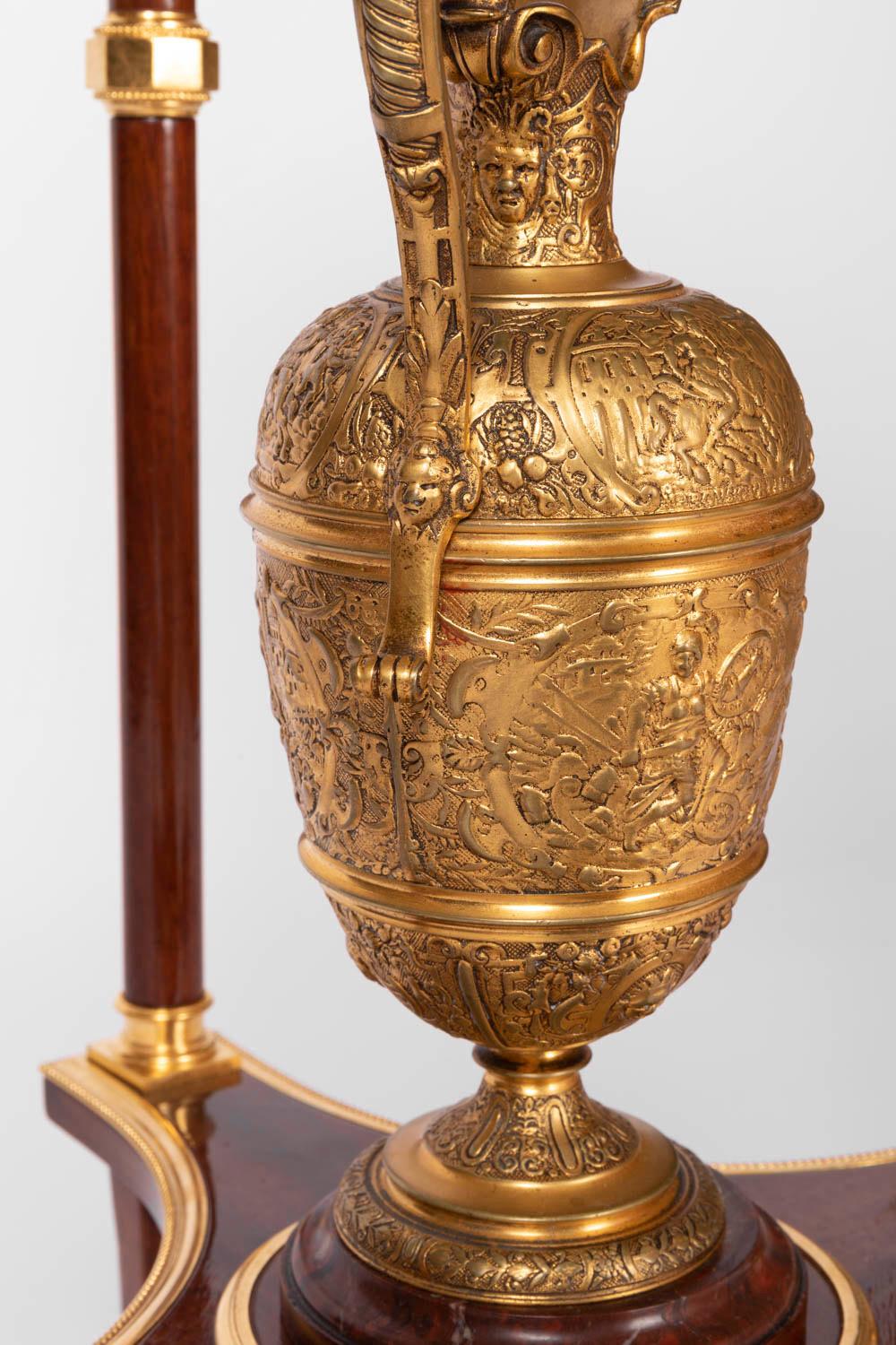 Directoire Style Athenienne Stand in Mahogany, Onyx and Gilt Bronze 2