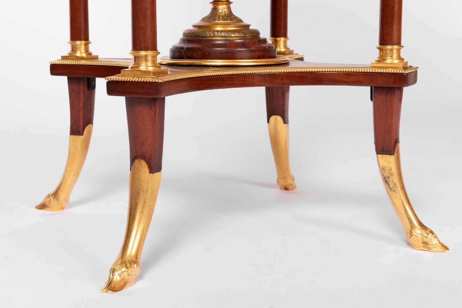 Directoire Style Athenienne Stand in Mahogany, Onyx and Gilt Bronze 4