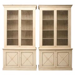 Directoire Style Pair of Bookcases Custom Made to Order to Your Specifications 