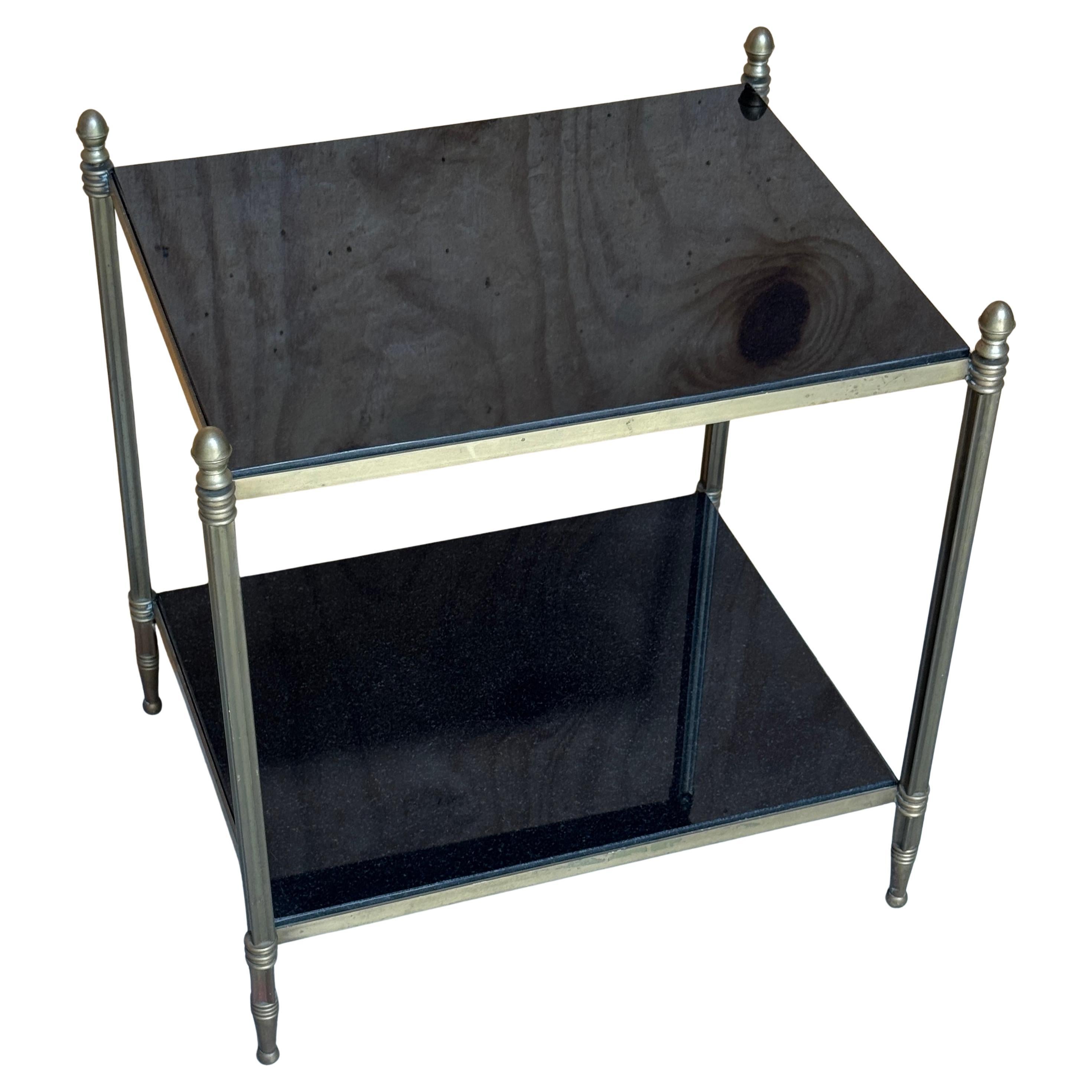 Directoire Style Brass & Black Marble Two-Tier Side Table, in the Manner of Maison Jansen

Dimensions: 20.5